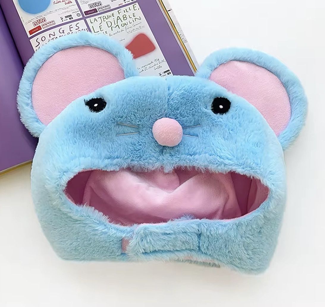 Japanese Brand × Vintage Blue Big Mouse Head Cover Scarf Beanies Size ONE SIZE - 3 Thumbnail
