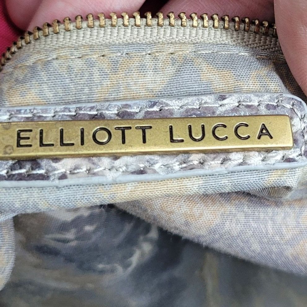 Other Elliott Lucca Leather Gray Cream Snakeskin Hobo Shoulder Bag Size ONE SIZE - 2 Thumbnail