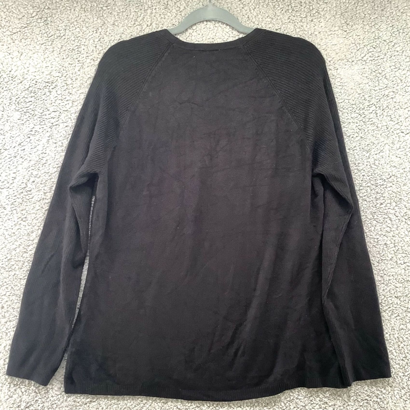 Vintage VINTAGE Ricki's Sweater Womens XL Black Square Neck Ribbed Sleeve Basic Layering Size XL / US 12-14 / IT 48-50 - 2 Thumbnail