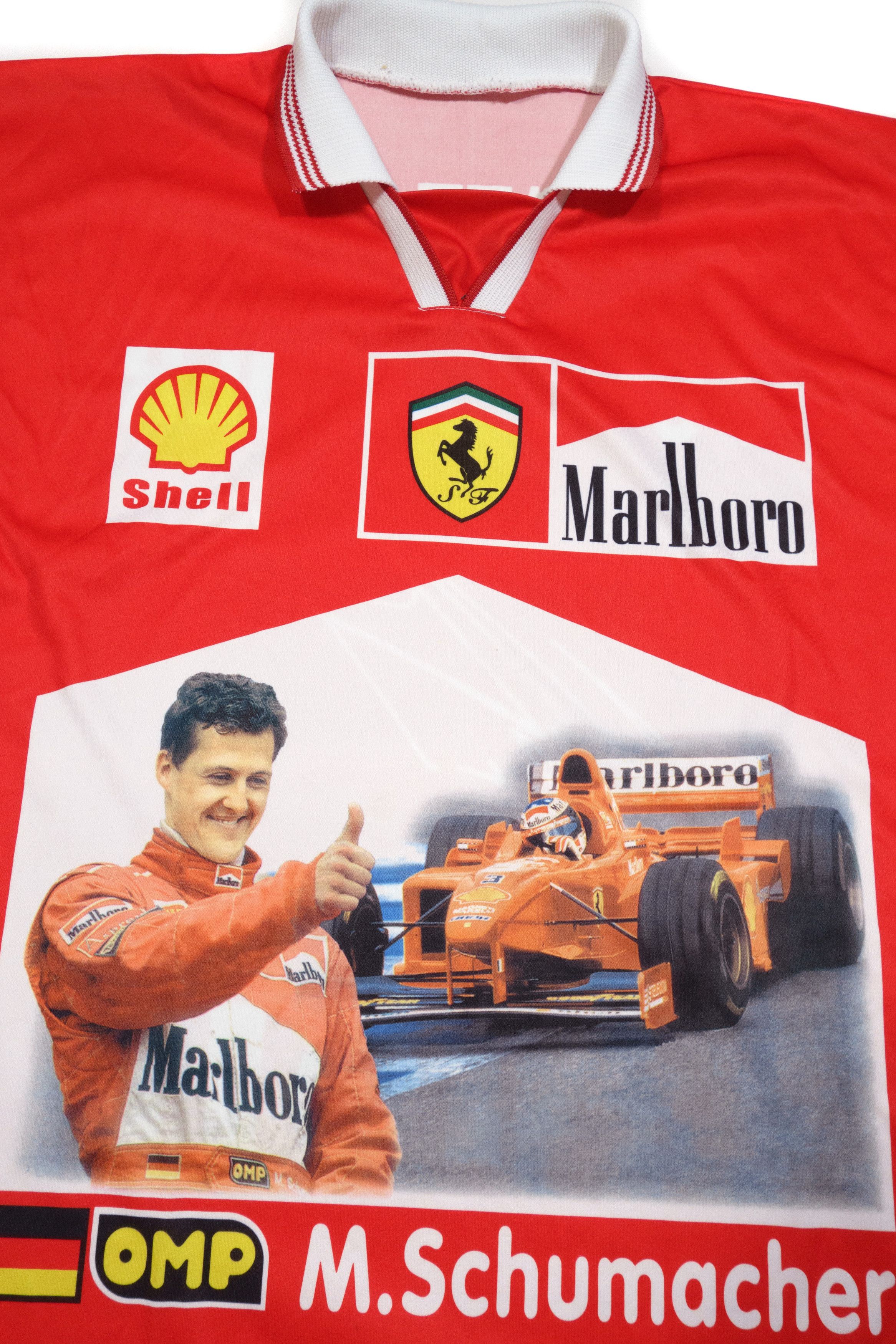 Ferrari 90S Michael Schumacher Big Logo Jersey Vintage Size US XL / EU 56 / 4 - 3 Thumbnail