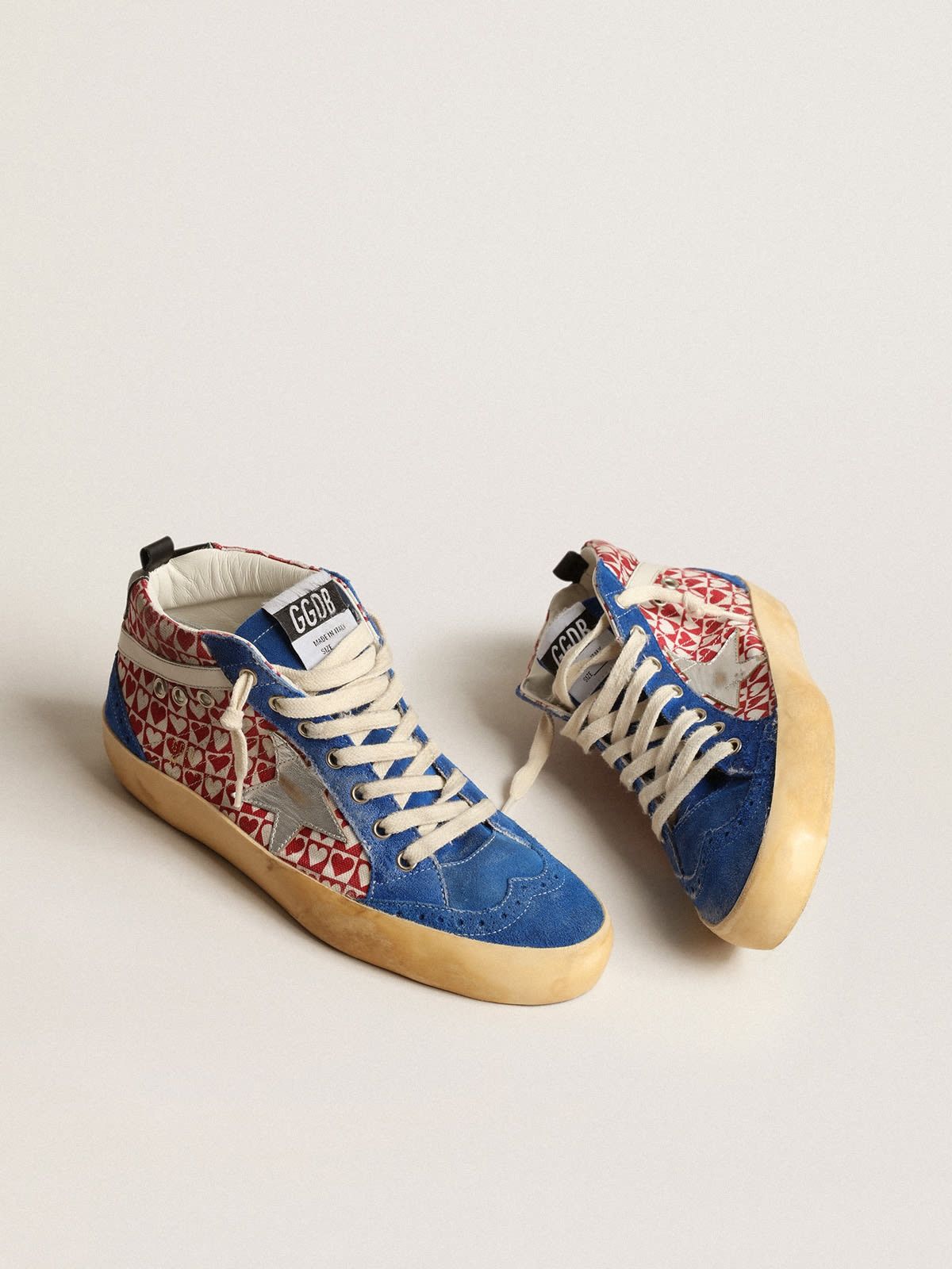 Golden Goose o1w1db10625 Mid Star in Canvas With Heart Print Sneakers Size US 9 / IT 39 - 2 Thumbnail