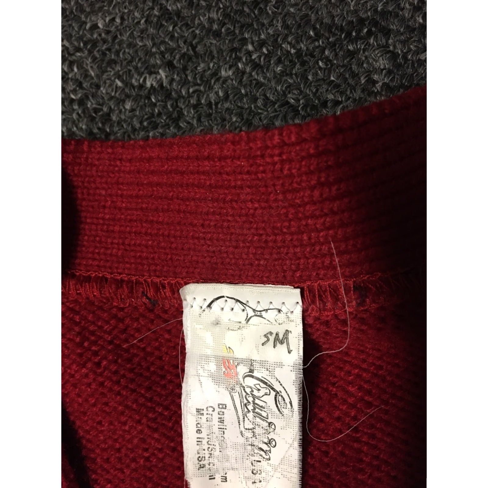 Vintage VINTAGE Track & Field Sweater Shirt Mens S Red 90s 80s Varsity Letterman Knit Cardigan Football College USA Summer/Autumn/ Winter Size US S / EU 44-46 / 1 - 7 Thumbnail