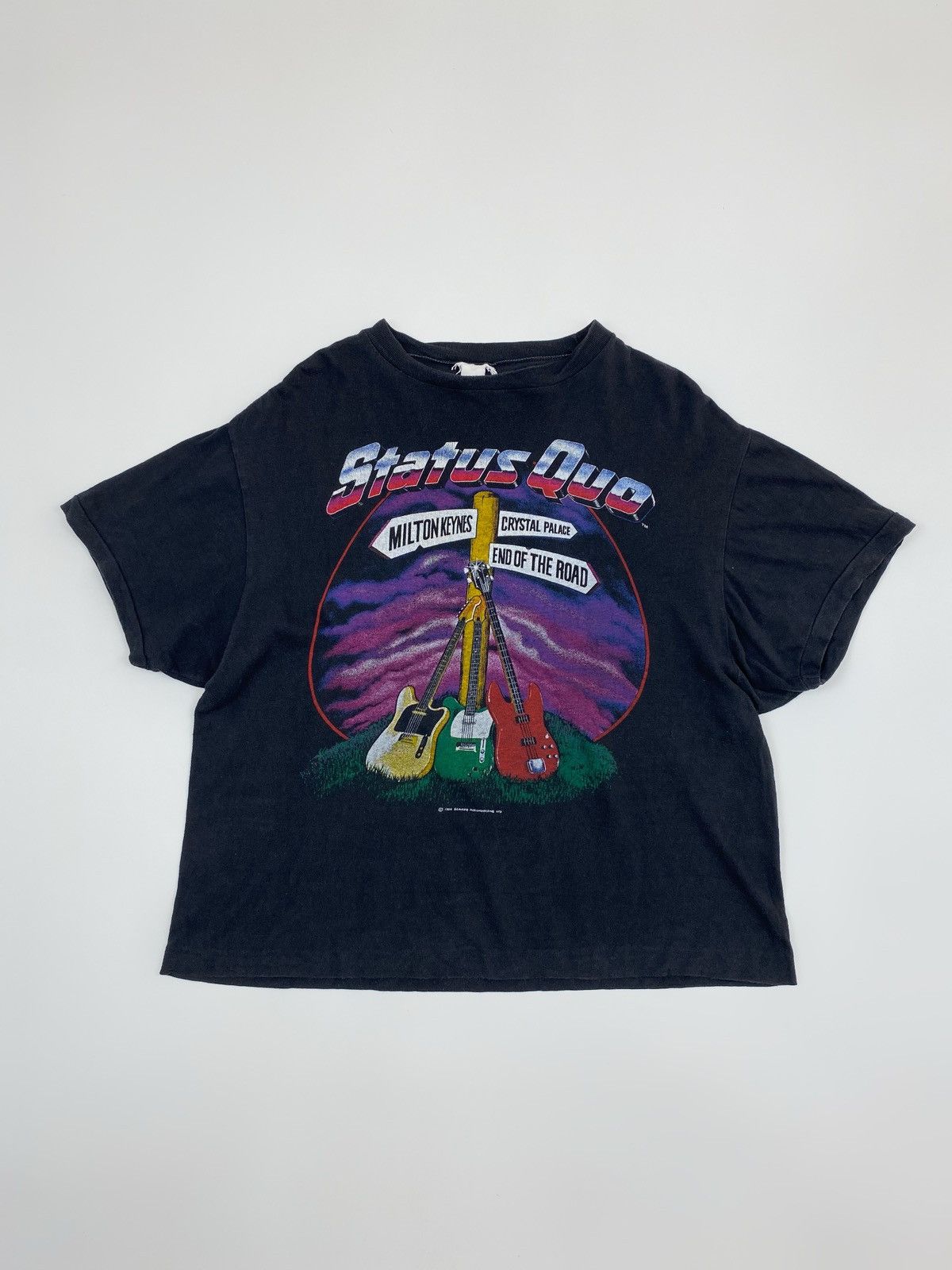 Band Tees 1980’s Vintage Status Quo End Of The Road Tour Cropped Tee Size US S / EU 44-46 / 1 - 1 Thumbnail