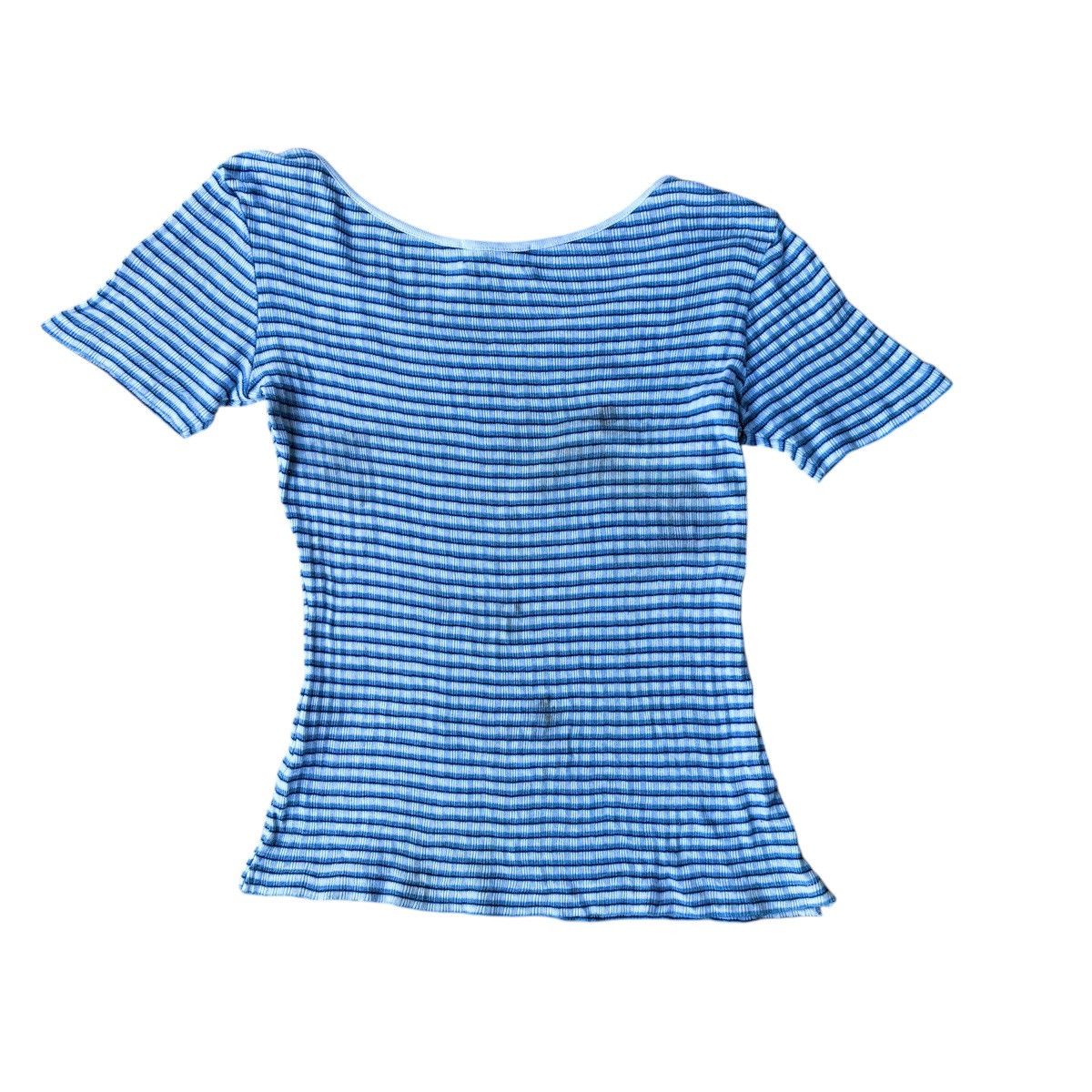 Issey Miyake Vintage Issey miyake sports blue striped short sleeve women Size XXS / US 00 / IT 34 - 2 Thumbnail