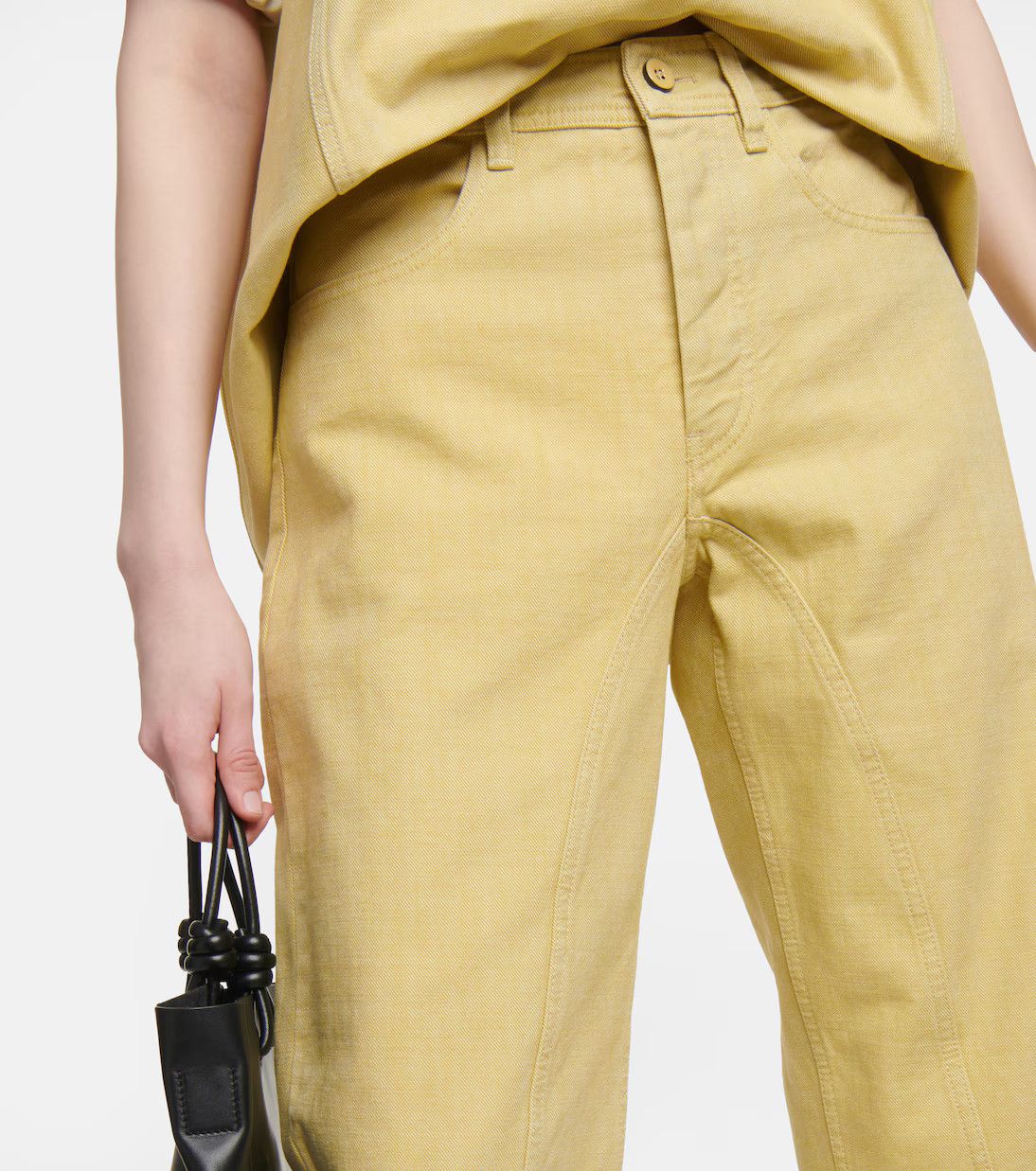 Jil Sander o1y1025 Denim Pant in Yellow Size 26" / US 2 / IT 38 - 4 Thumbnail