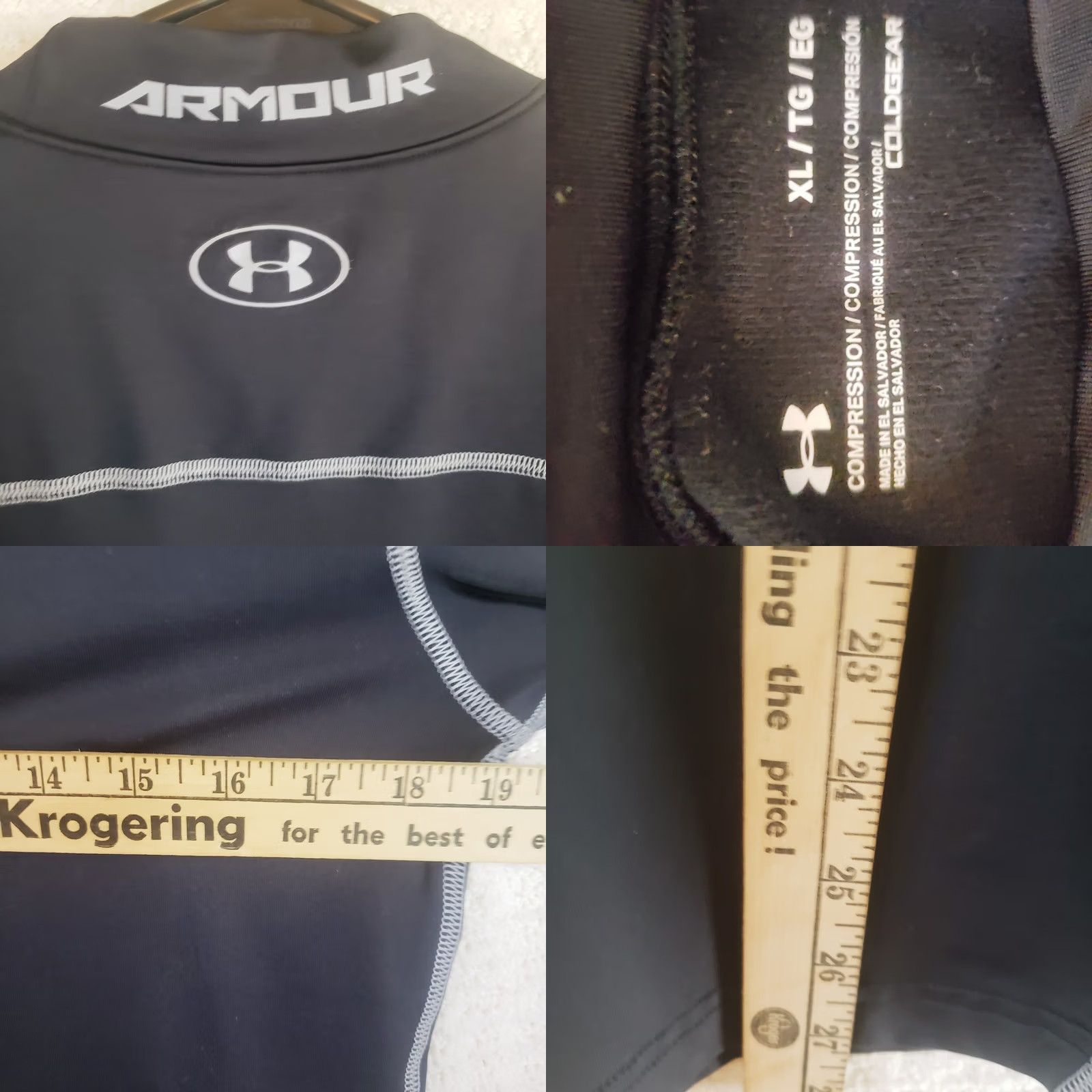 Under Armour Under Armour Men Activewear Shirt XL Black Compression ColdGear Logo Long Sleeve Size US XL / EU 56 / 4 - 9 Thumbnail