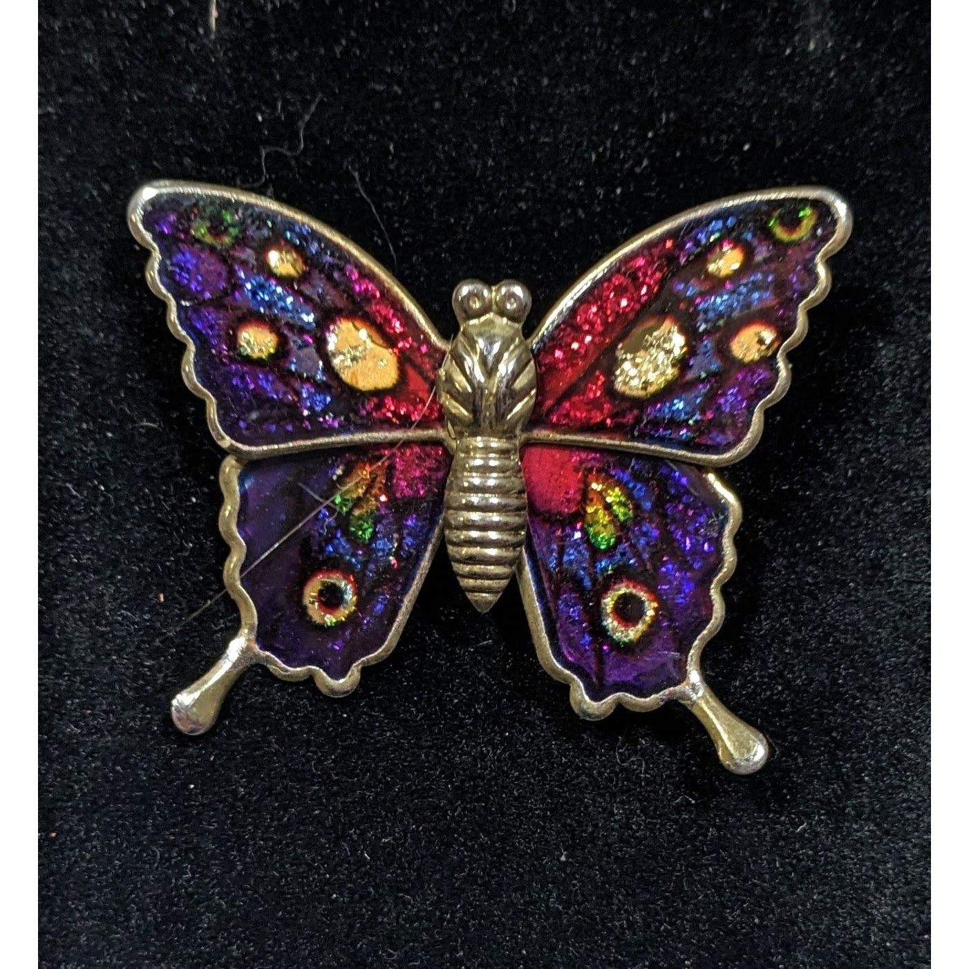 Other Vintage Fairycore Rainbow Glitter Butterfly Brooch Size ONE SIZE - 3 Thumbnail