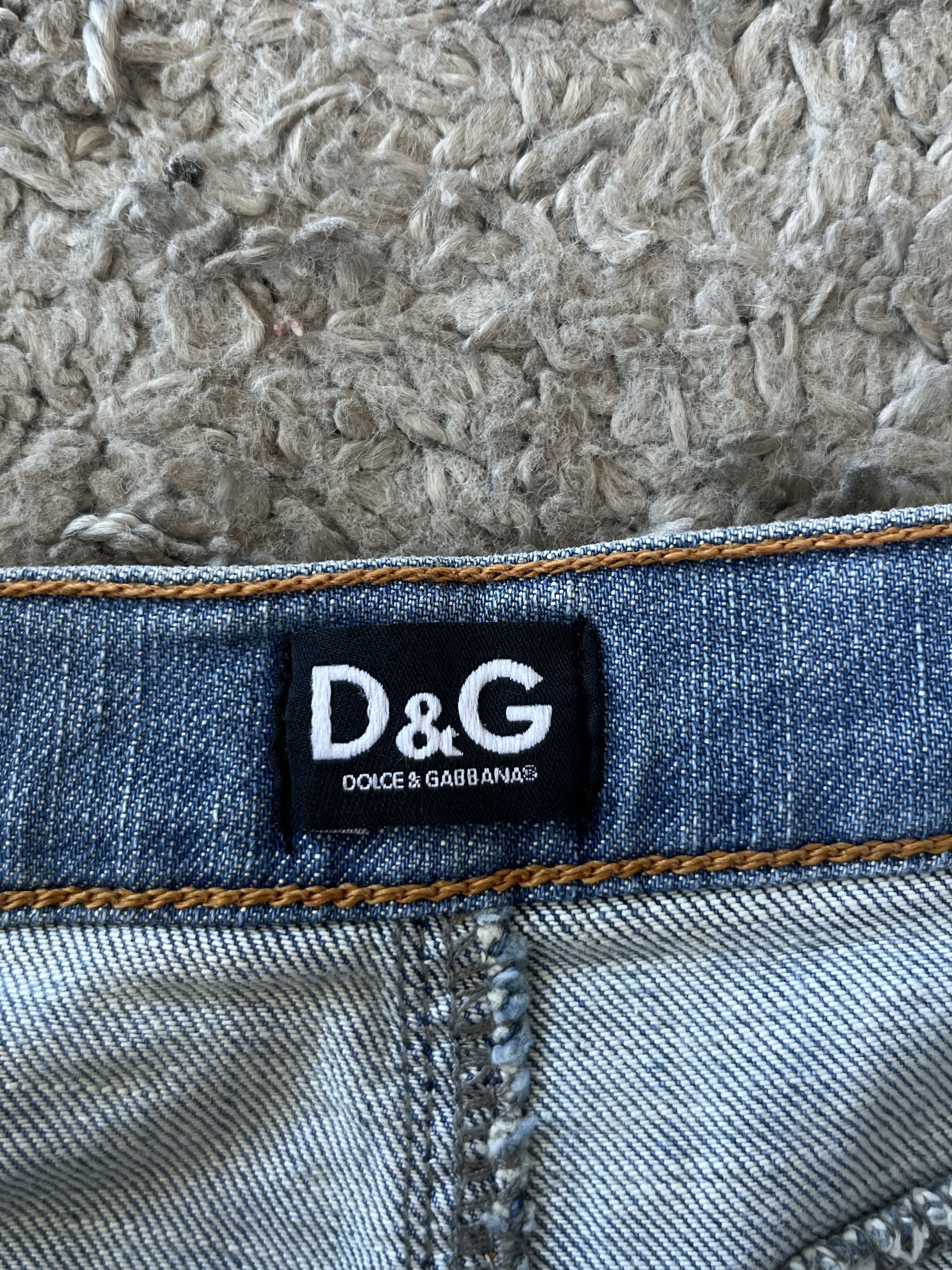 Dolce & Gabbana D&G Vintage Rare Mini Skirt With Pink Pipping On Blue Denim Size 30" / US 8 / IT 44 - 7 Thumbnail