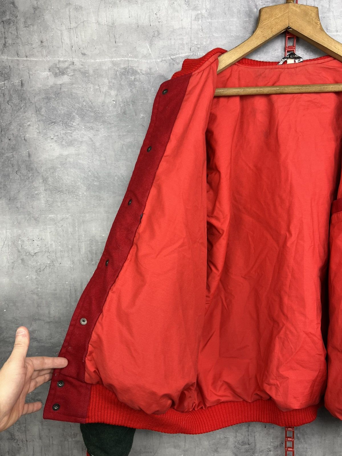 Honda Vintage Honda Castrol Racing Heavy Wool Bomber Jacket Xl Size US XL / EU 56 / 4 - 13 Thumbnail