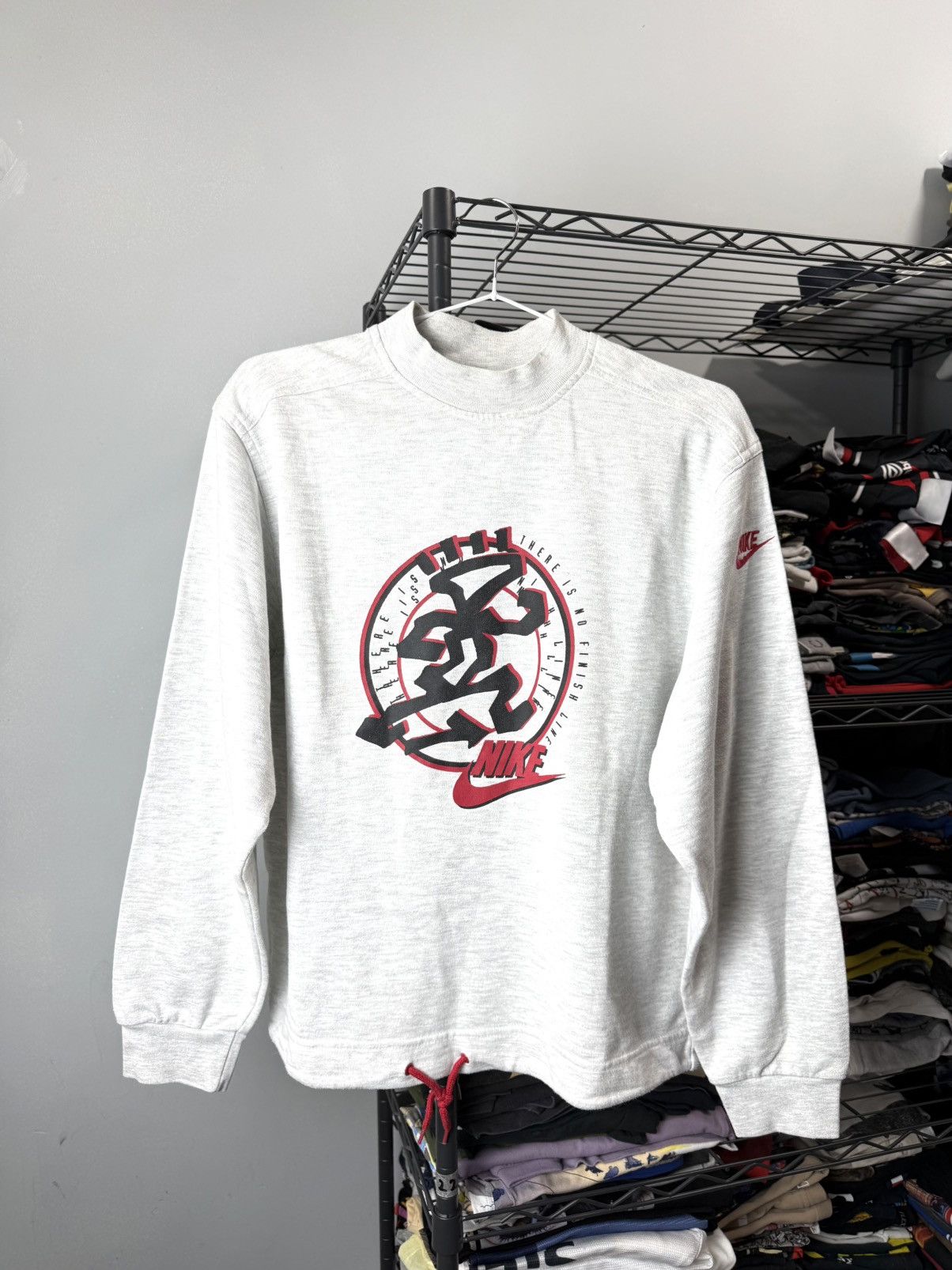Nike 1990’s Rare Nike Vintage Sweatshirt Running Big Logo Print Size US S / EU 44-46 / 1 - 1 Thumbnail