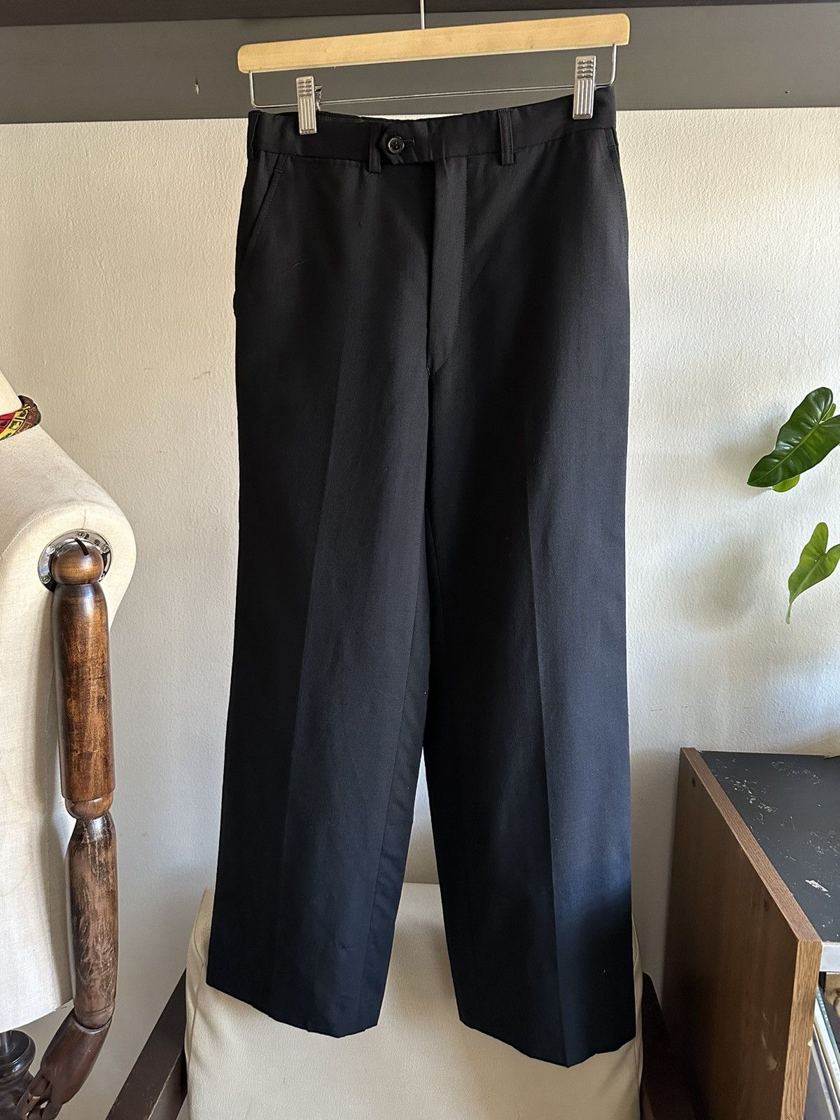 Yves Saint Laurent 1990s YSL Diffusion Homme Straight Leg Wool Pant Size US 27 - 8 Thumbnail