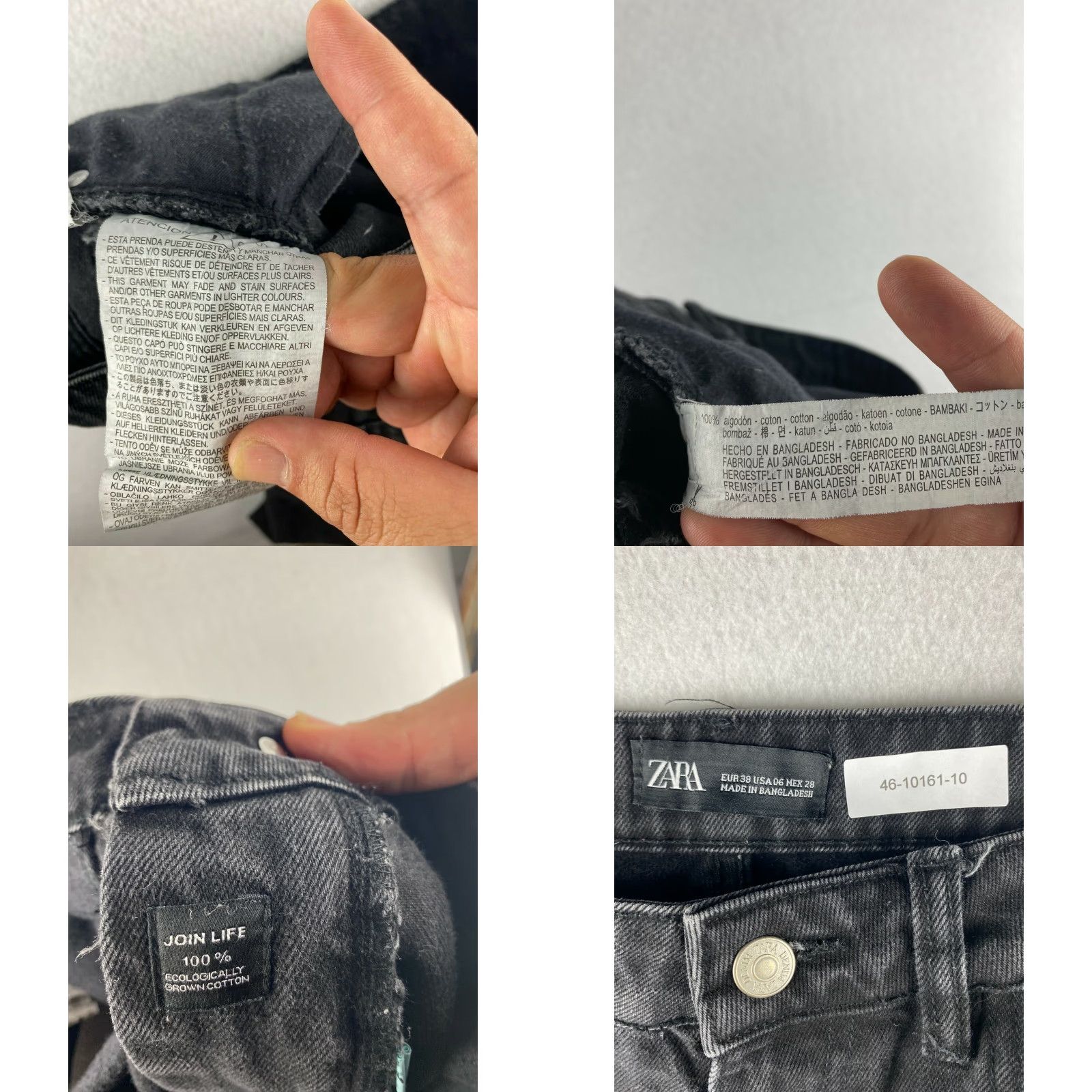 Zara Zara Jeans Women 6 Black Cropped Denim 5-Pocket Comfort Regular Rise Mid Size 28" / US 6 / IT 42 - 8 Thumbnail