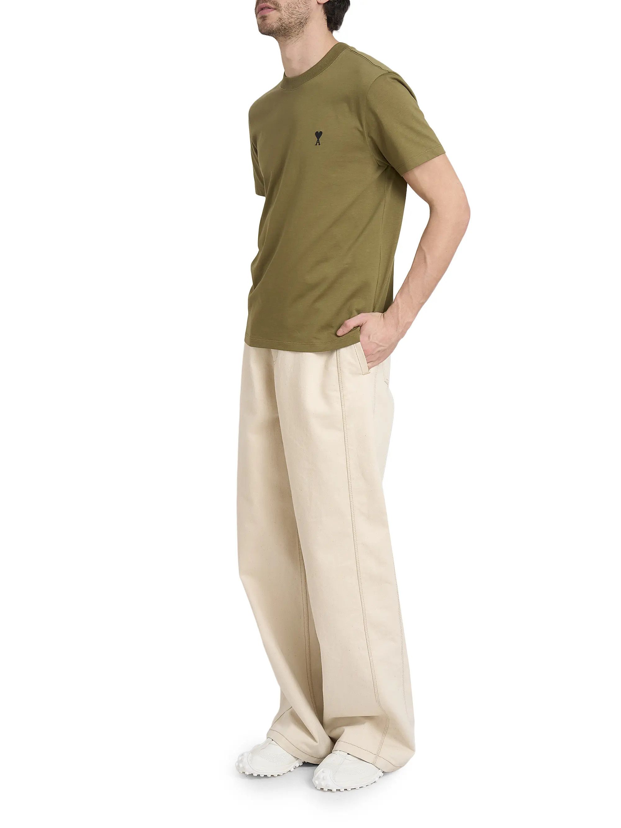 AMI os11x0226 Contrasted Ami de Coeur Cotton T-Shirt in Bronze Size US S / EU 44-46 / 1 - 2 Thumbnail
