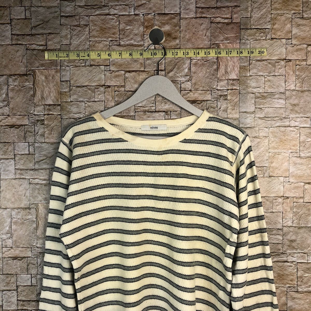 Homespun Knitwear × Japanese Brand × OVER THE STRiPES Relume black White Stripe Knitwear like kurt cobain #A931 Size US M / EU 48-50 / 2 - 2 Thumbnail