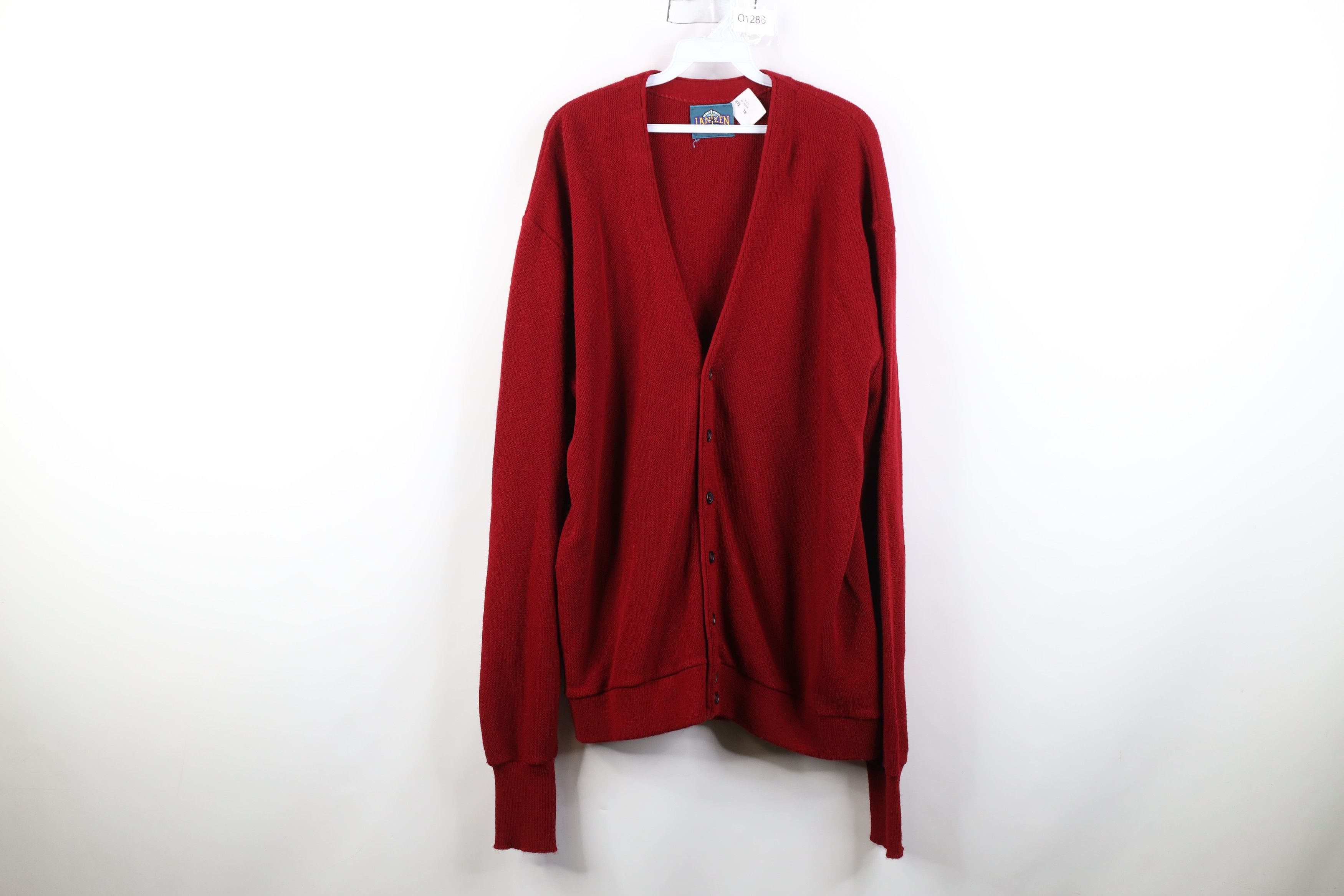 Vintage Vintage 70s Streetwear Kurt Cobain Cardigan Sweater Red USA Size US XL / EU 56 / 4 - 1 Thumbnail