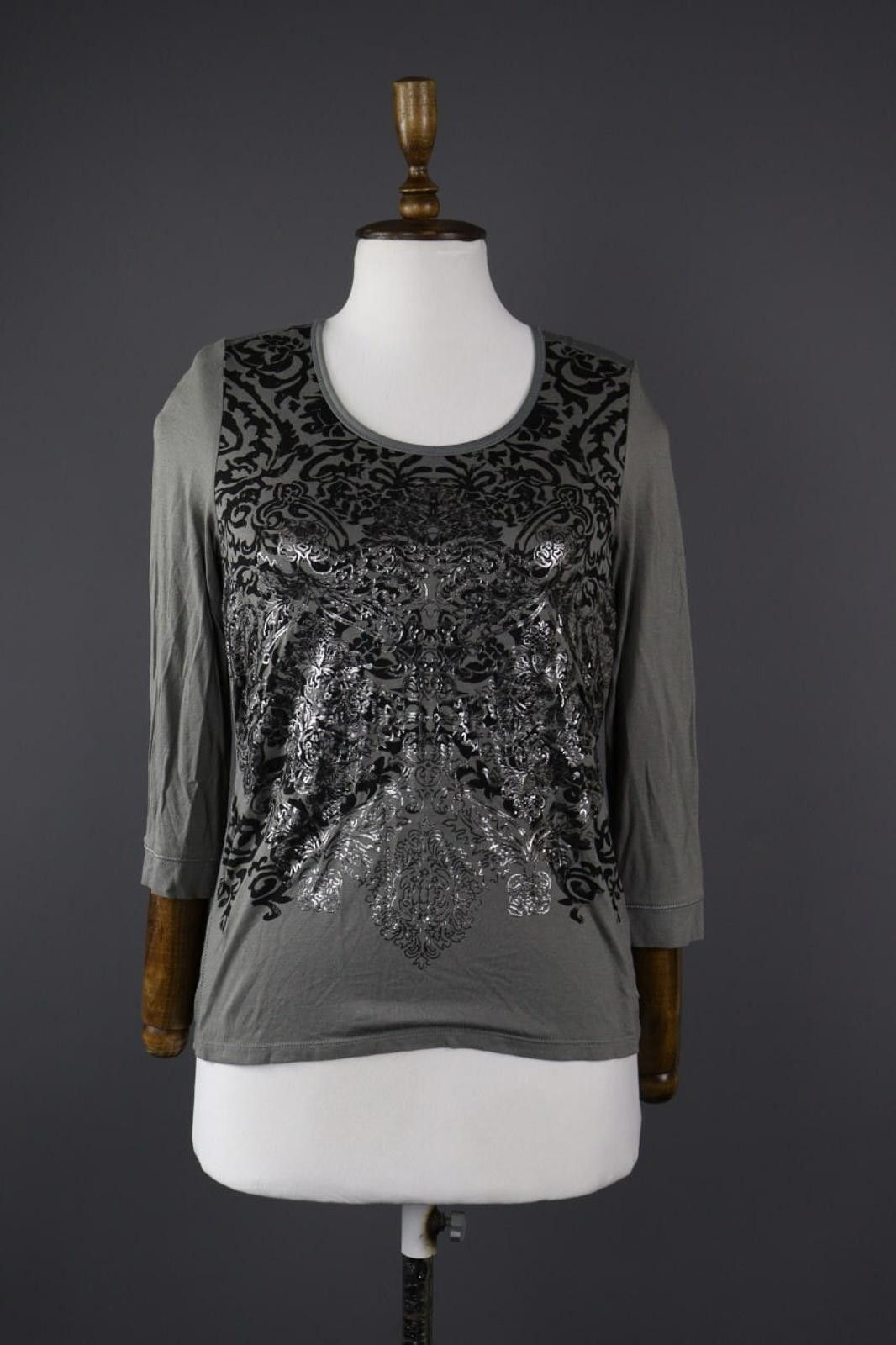 Designer Luisa Cerano Multi Viscose Spell Out Shirt Top Size 8 Size M / US 6-8 / IT 42-44 - 1 Thumbnail