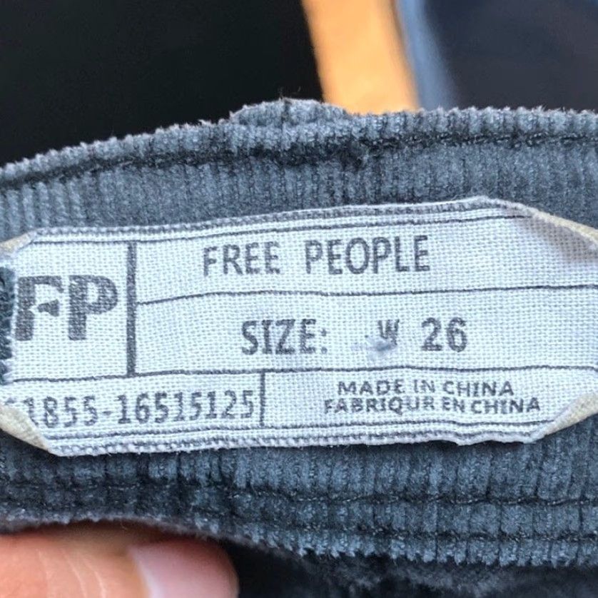 Free People VINTAGE Free People Jeans Gray Corduroy Low Rise Ankle Skinny Stretch 26 30 Regular 5-Pocket Design Mens? Girls? Wait. Size 30" / US 8 / IT 44 - 6 Thumbnail