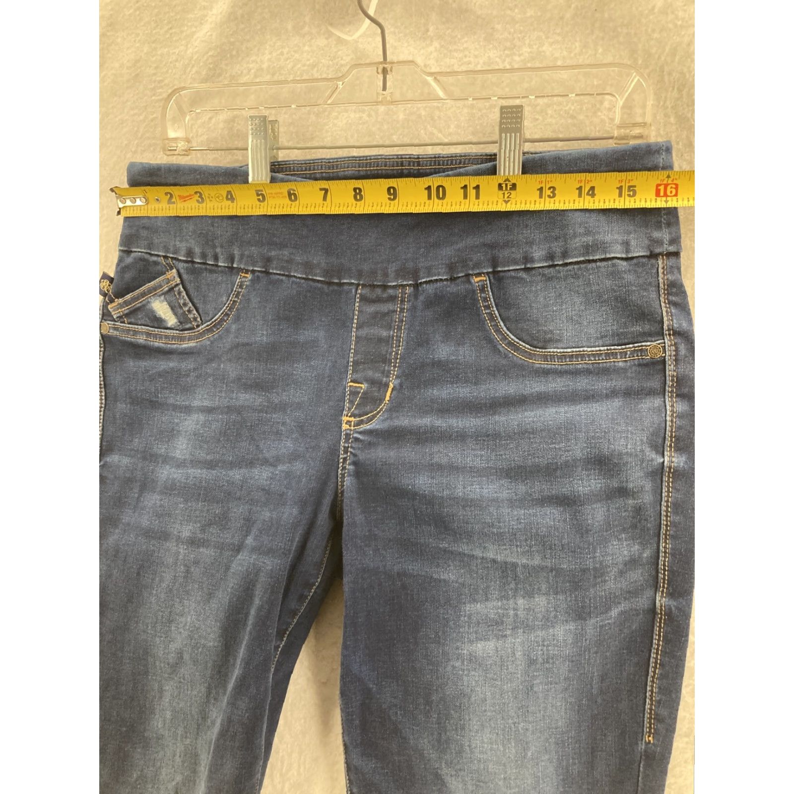 Vintage Rock & Republic Jeans Womens 32 x 29 Fever Pull On Slimming Denim Cure X Jeans Body Fit 80s 90s Designer USA Womens Size 24" / US 00 / IT 34 - 3 Thumbnail
