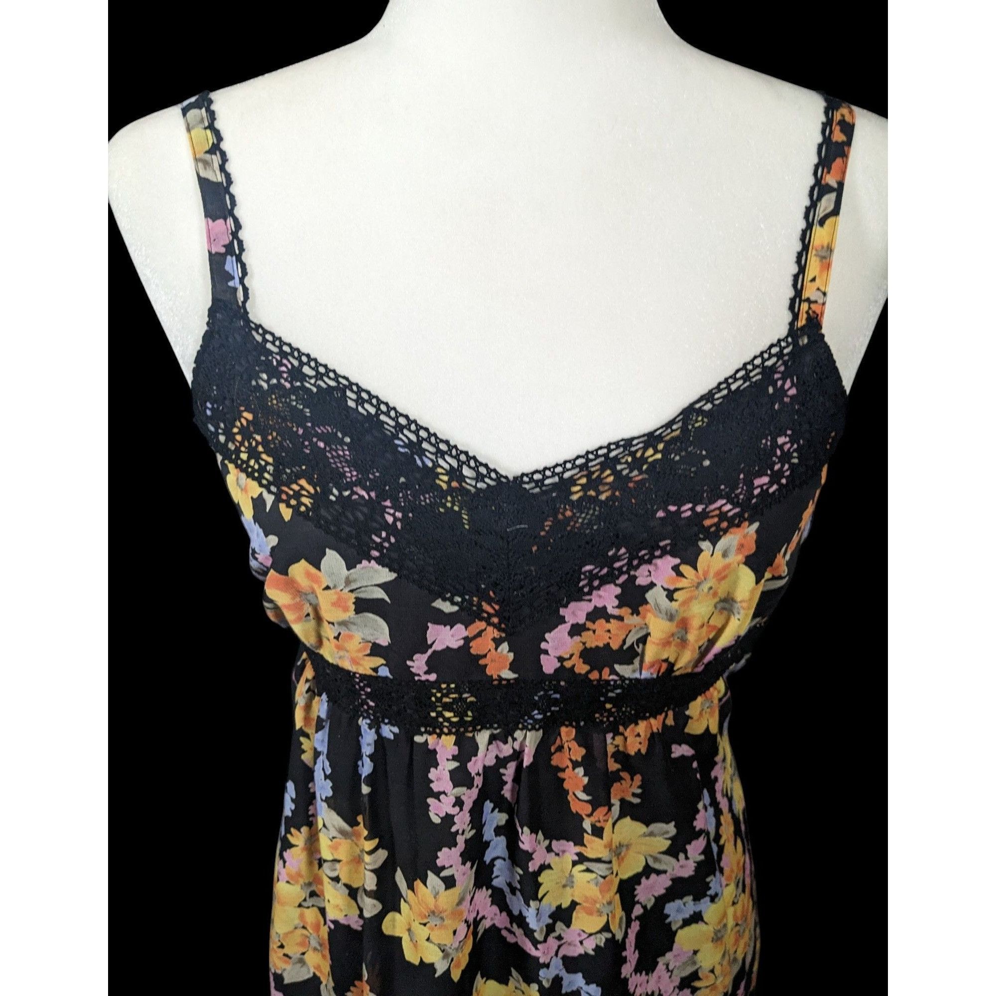 Other VIGNY Japanese Floral Summer Dress With Lace Accents Size 36 Size M / US 6-8 / IT 42-44 - 3 Thumbnail