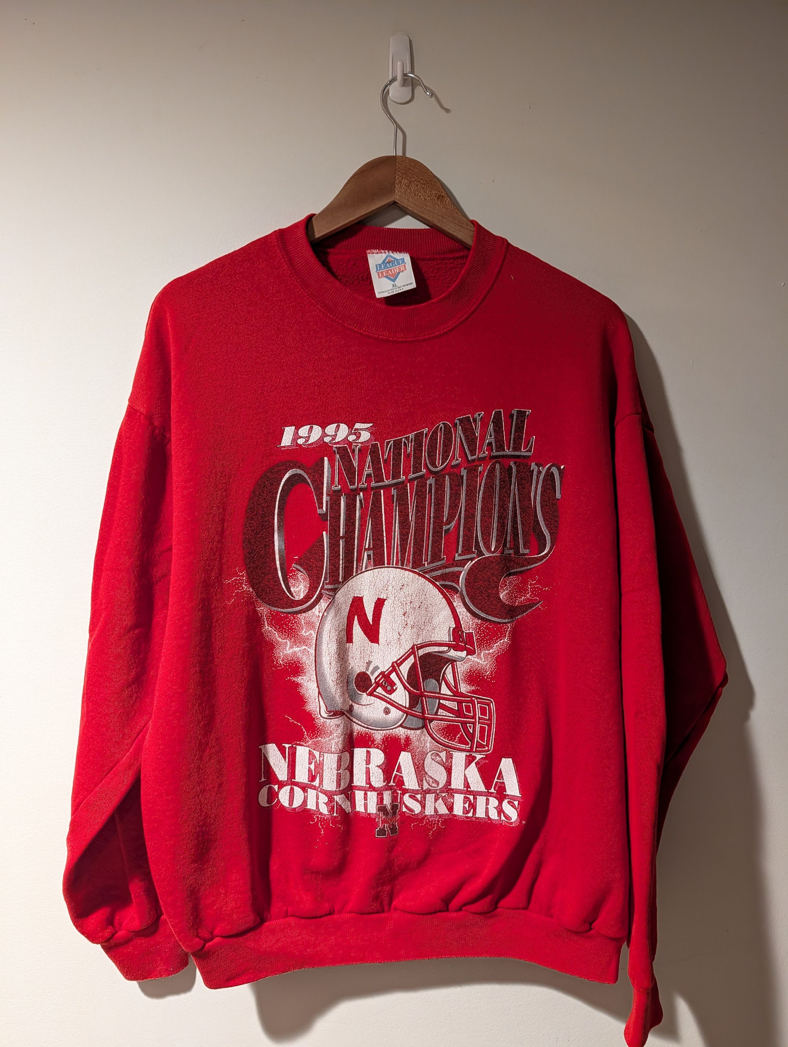 NCAA VINTAGE Nebraska Cornhuskers Sweatshirt National Champs 90s Size US XL / EU 56 / 4 - 1 Thumbnail