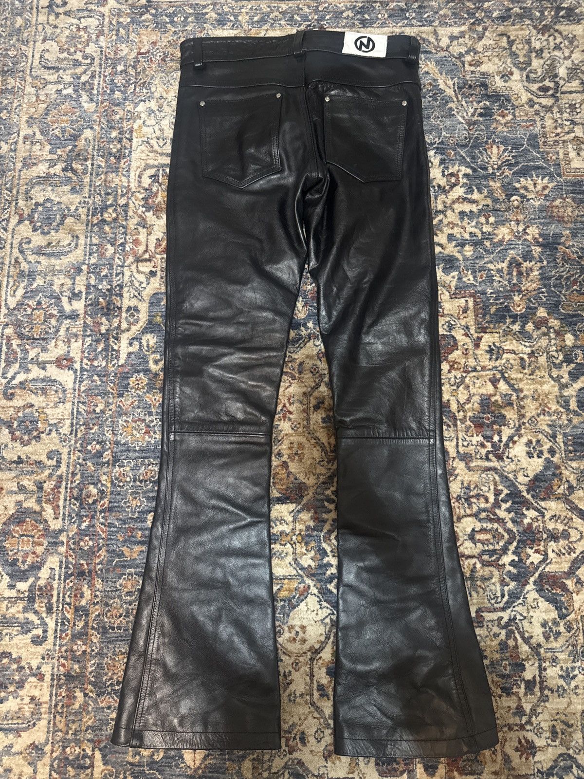 NYRVA NYRVA Black leather flared pants Size US 32 / EU 48 - 3 Thumbnail