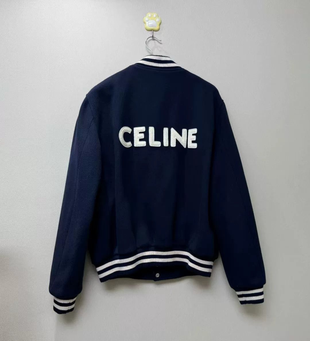 Celine CELINE Dark Blue Back Letter Baseball Jacket Size US M / EU 48-50 / 2 - 1 Thumbnail