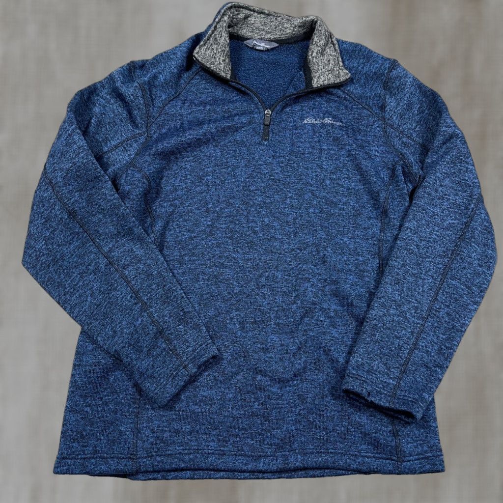 Eddie Bauer Eddie Bauer Sweater Men Large Blue Pullover Quarter Zip Fleece Jacket Heather B Size US L / EU 52-54 / 3 - 1 Thumbnail