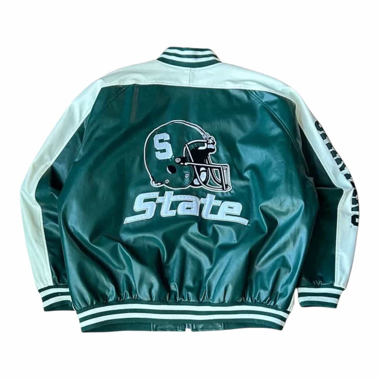Vintage Vintage Michigan State Leather Jacket Size US XL / EU 56 / 4 - 3 Thumbnail
