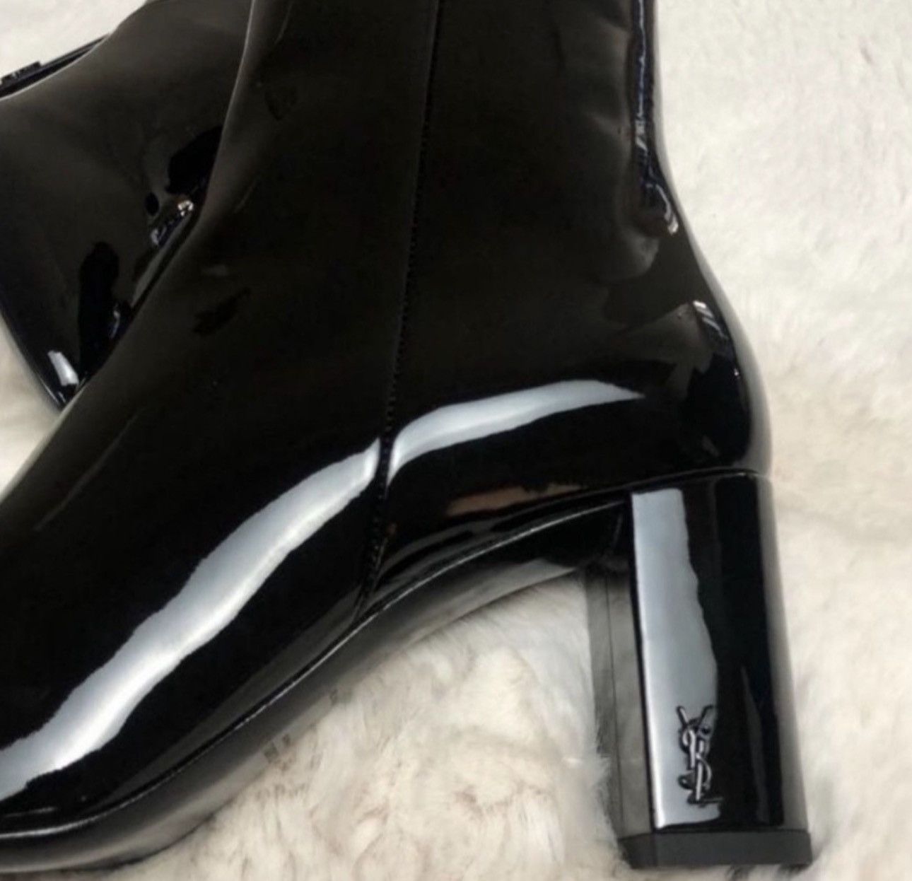 Yves Saint Laurent SAINT LAURENT Patent Loulou Ankle Zip Boot Black Size US 9 / IT 39 - 6 Thumbnail