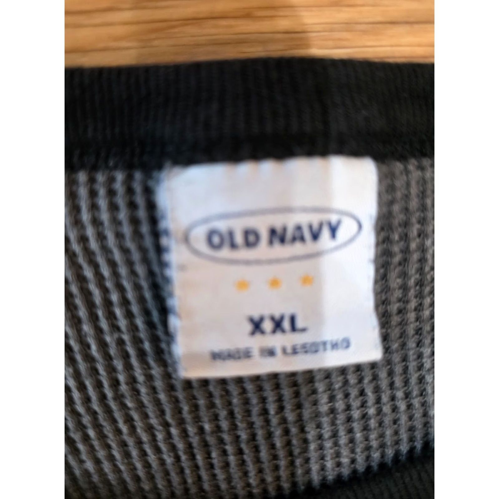 Old Navy Old Navy Shirt Men 2XL Black Waffle Knit Crew Neck Long Sleeve Pullover Cotton Regular Fit Size US XXL / EU 58 / 5 - 4 Thumbnail