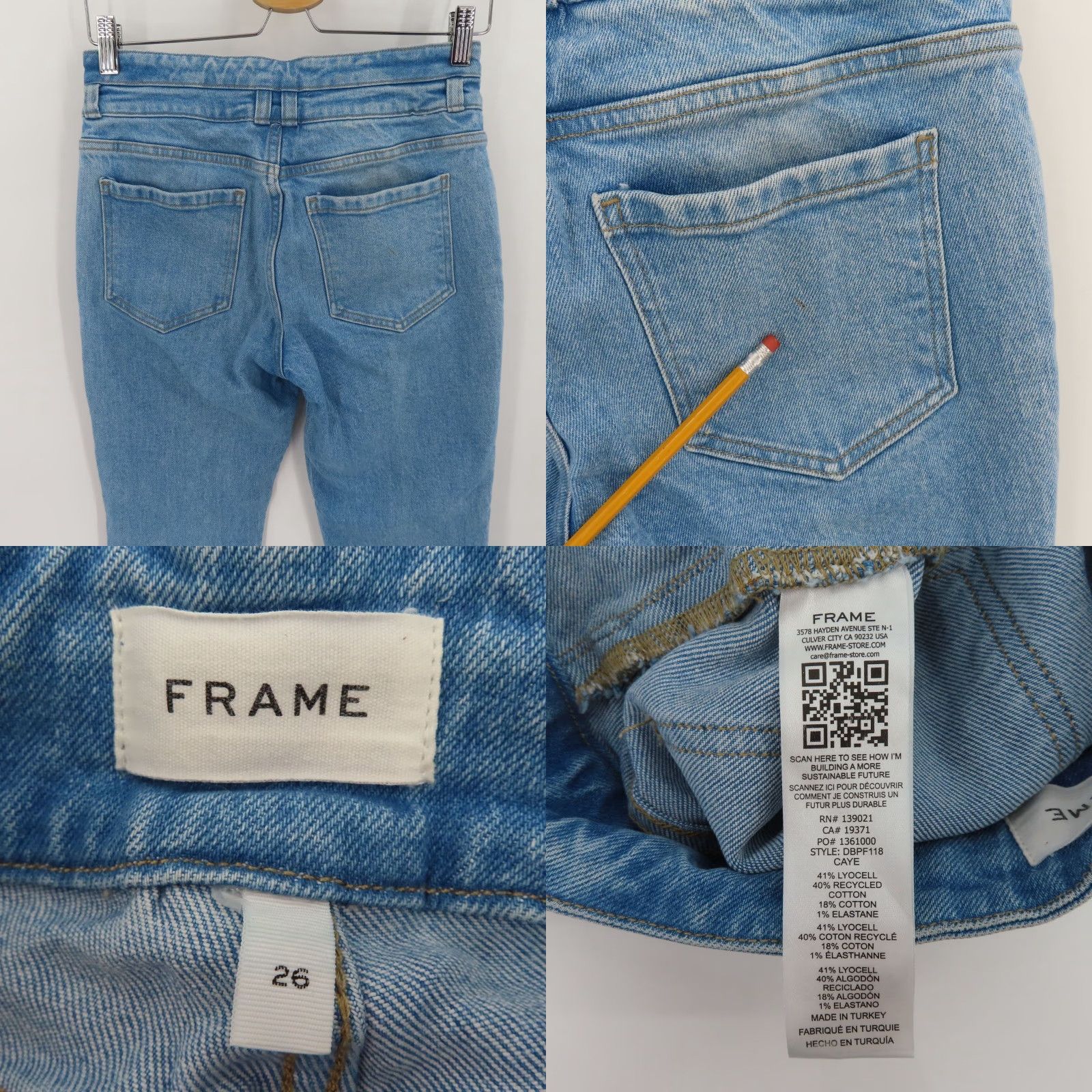 Frame Frame Jeans Womens 26 Caye Double Button Mid Rise Flare Denim Blue Jeans 5-Pocket Design Regular Cotton Blend Denim Frame Caye Style Flared Vintage No Size 26" / US 2 / IT 38 - 8 Thumbnail