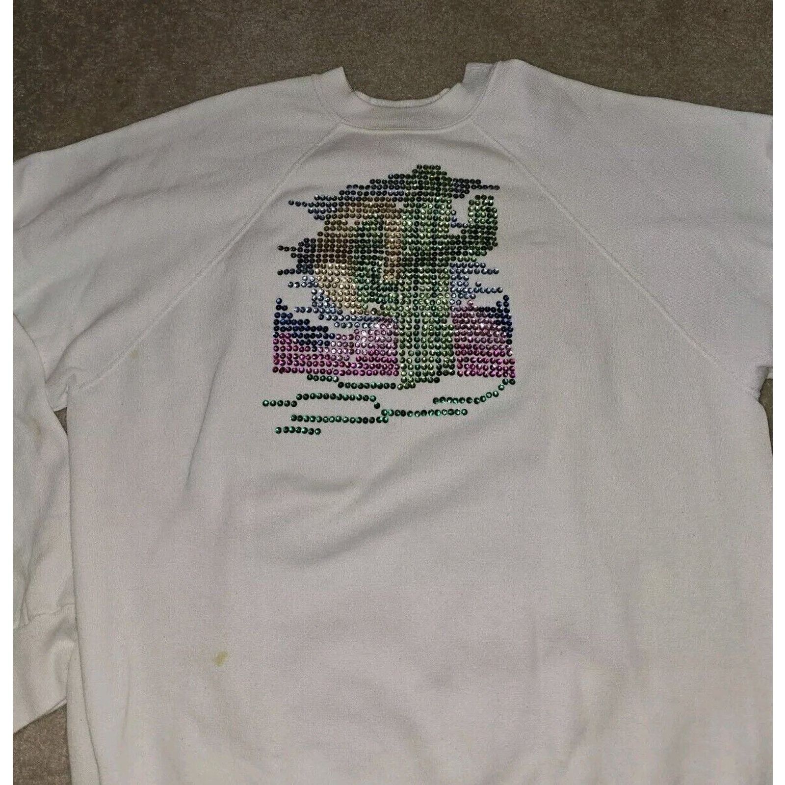 Tultex Vtg Tultex Sequined Graphic Sweatshirt Size Large USA Cactus Size US L / EU 52-54 / 3 - 3 Thumbnail