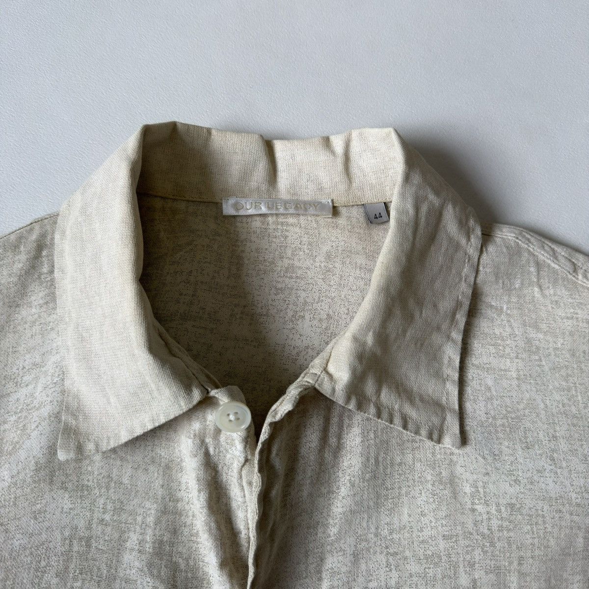 Our Legacy ‘White Painted’ Beige Linen Box Shirt Size US M / EU 48-50 / 2 - 6 Thumbnail