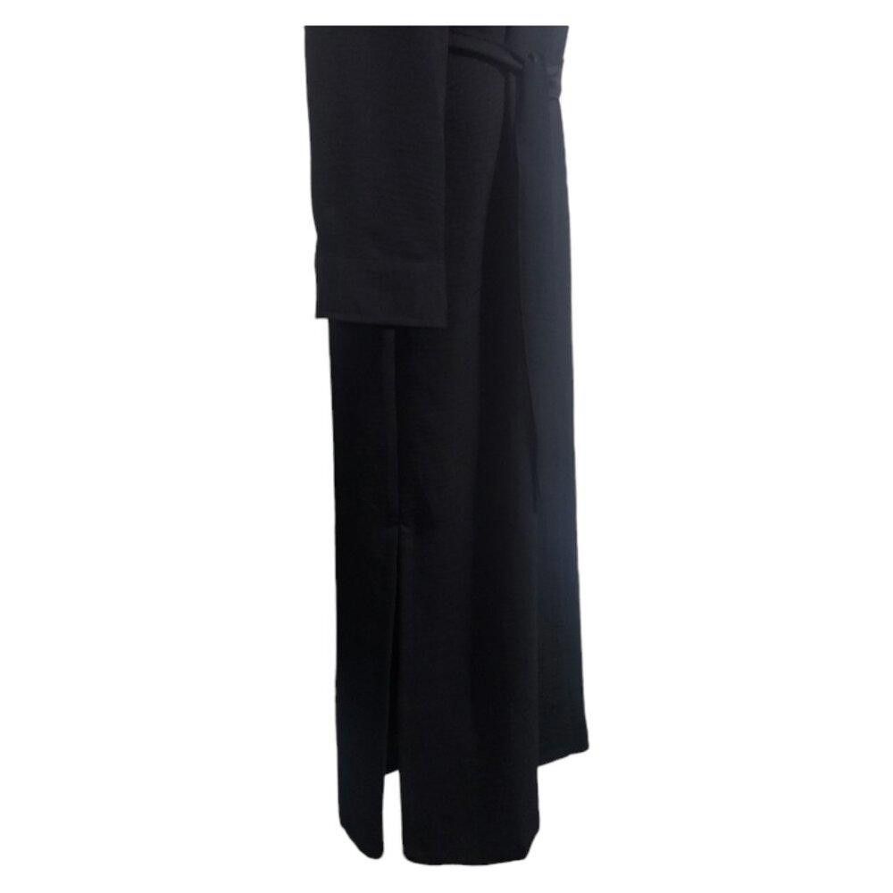 Designer CT1847 Spin Black Button Down Duster with Belt Strap S Size S / US 4 / IT 40 - 6 Thumbnail