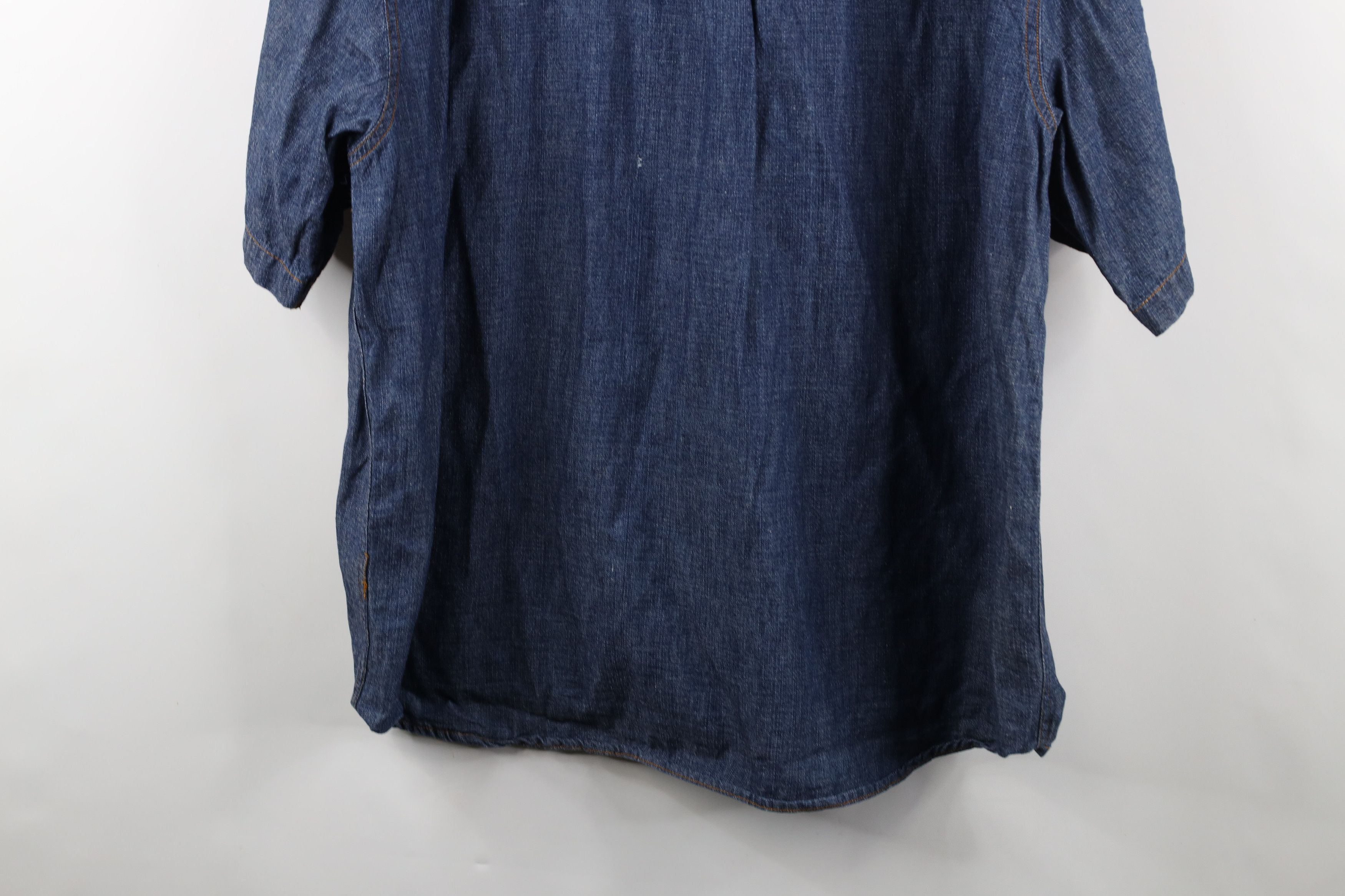 Vintage Vintage 90s Streetwear Chambray Denim Button Shirt Blue Size US XXL / EU 58 / 5 - 13 Thumbnail