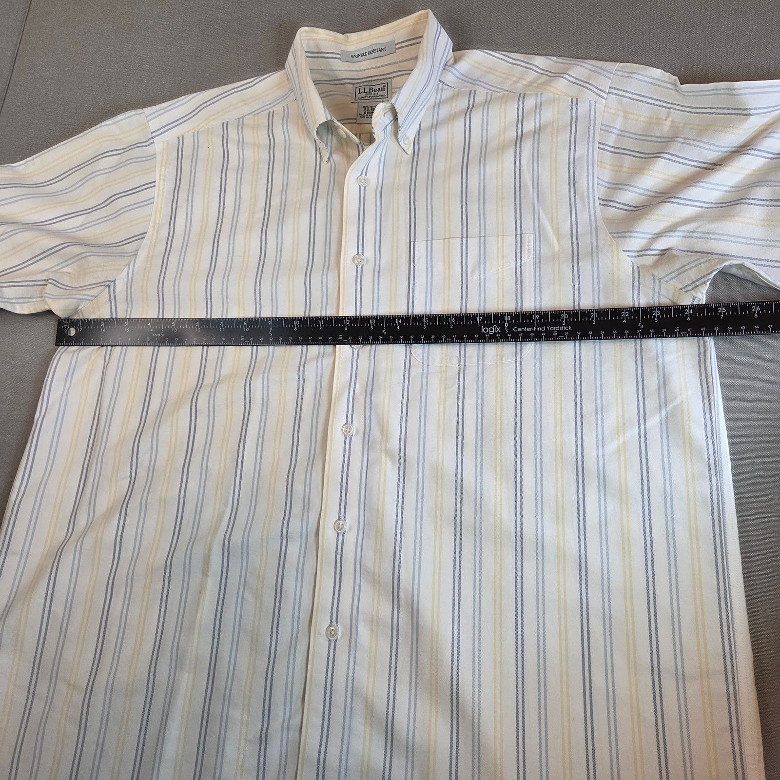 L.L. Bean LL Bean Wrinkle Free Striped Short Sleeve Shirt 16.5 Size US L / EU 52-54 / 3 - 8 Thumbnail
