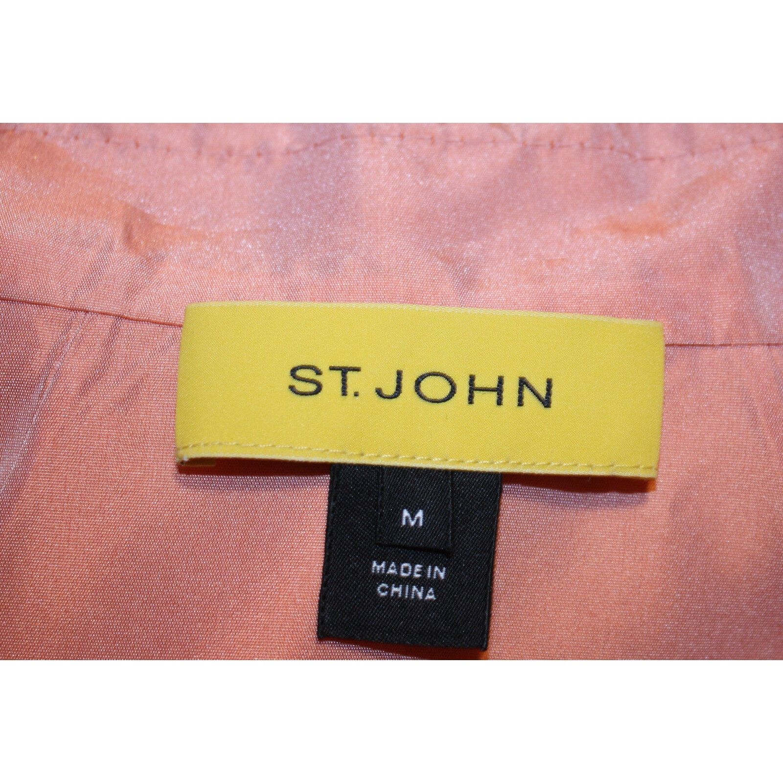 St. John ST JOHN Jacket M Shimmery Peach Sleeves Gathered Collar Size M / US 6-8 / IT 42-44 - 10 Thumbnail