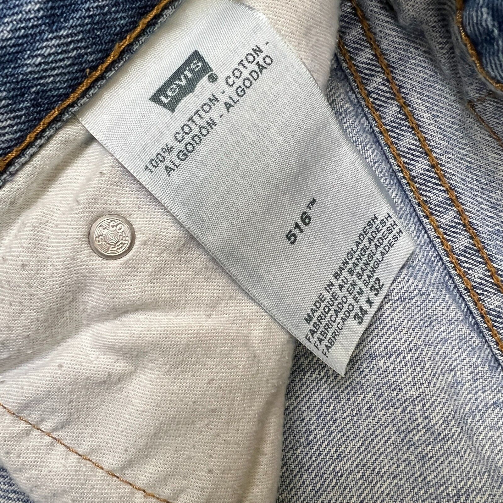Levi's × Vintage Levi's 516 Jeans 34x32 Straight Leg Distressed Denim Pants Size US 34 / EU 50 - 11 Thumbnail