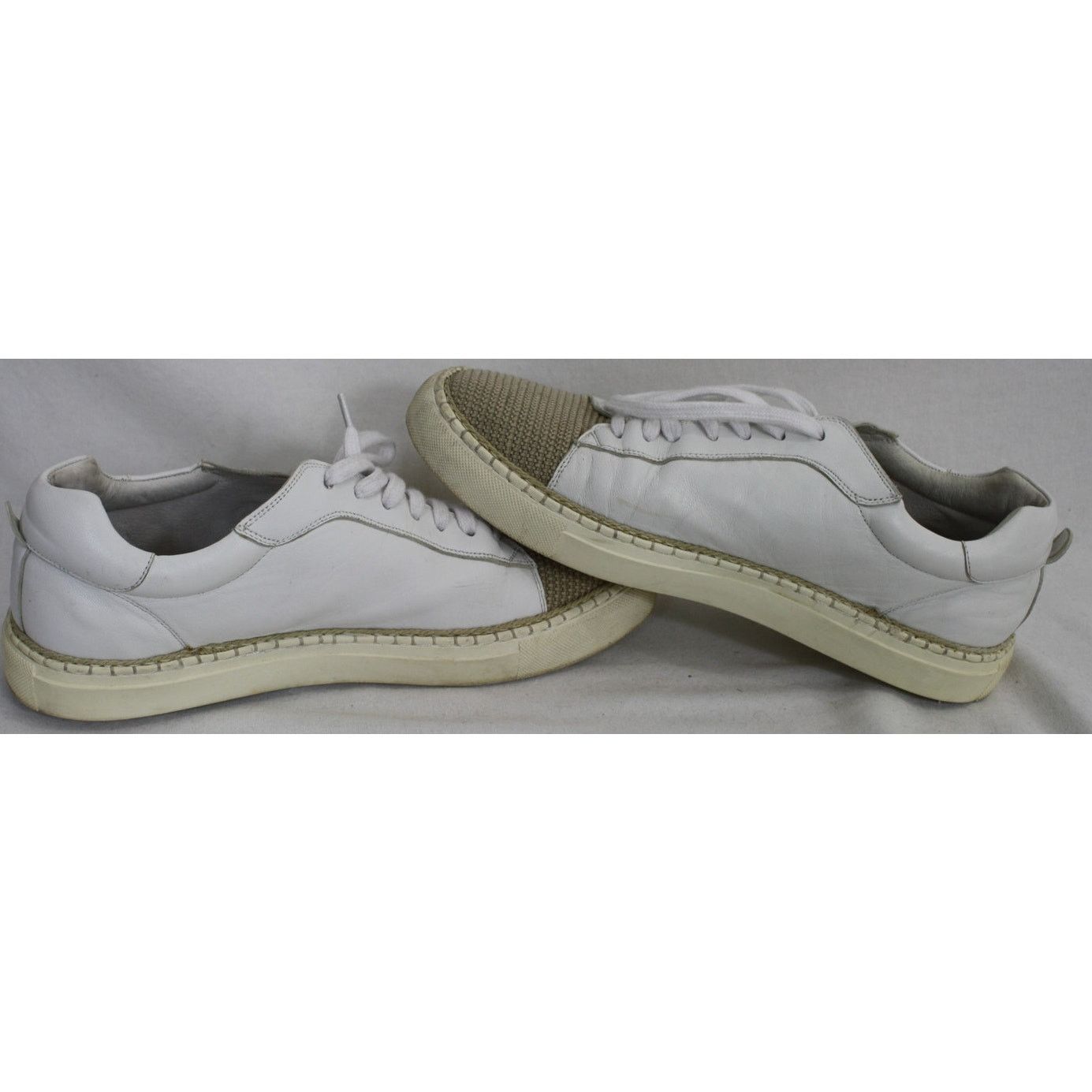 Robert Graham Robert Graham Sneakers Mens 10 White Leather Woven Toe Size US 10 / EU 43 - 6 Thumbnail