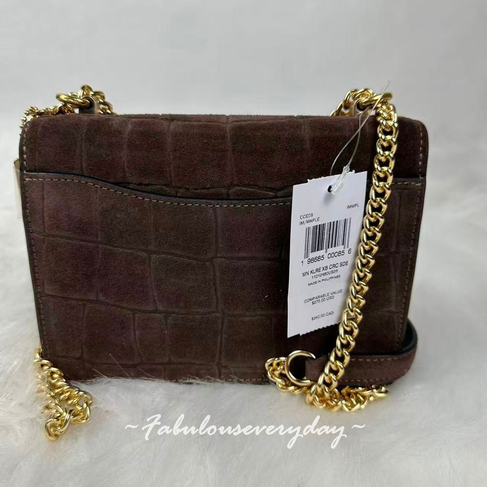 Coach Coach Mini Klare Crossbody Crocodile-embossed Suede/Maple Size ONE SIZE - 3 Thumbnail