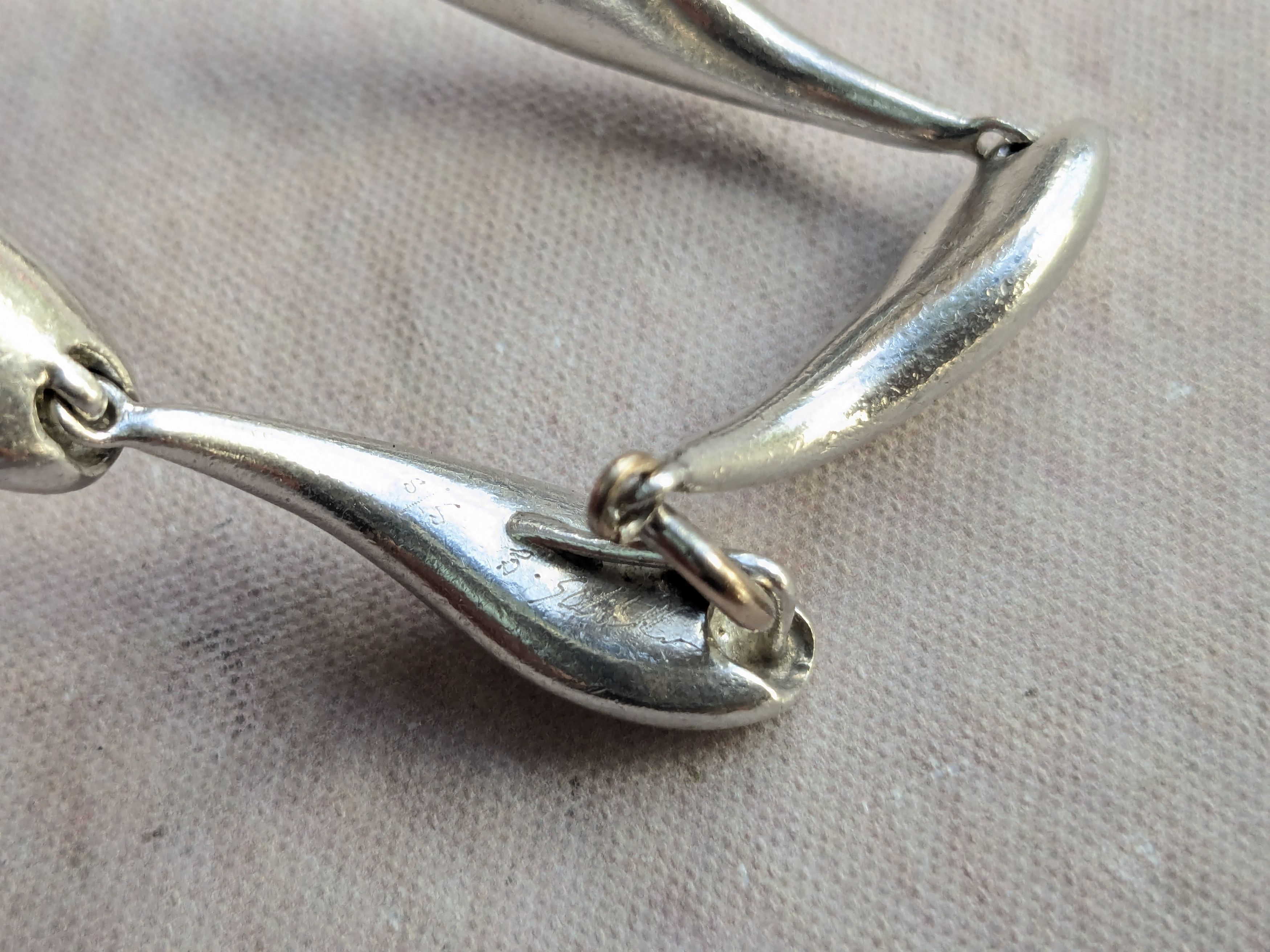 Jewelry Vintage Sterling Silver Bracelet E.Schiff Whale Modern Avant Size ONE SIZE - 10 Thumbnail