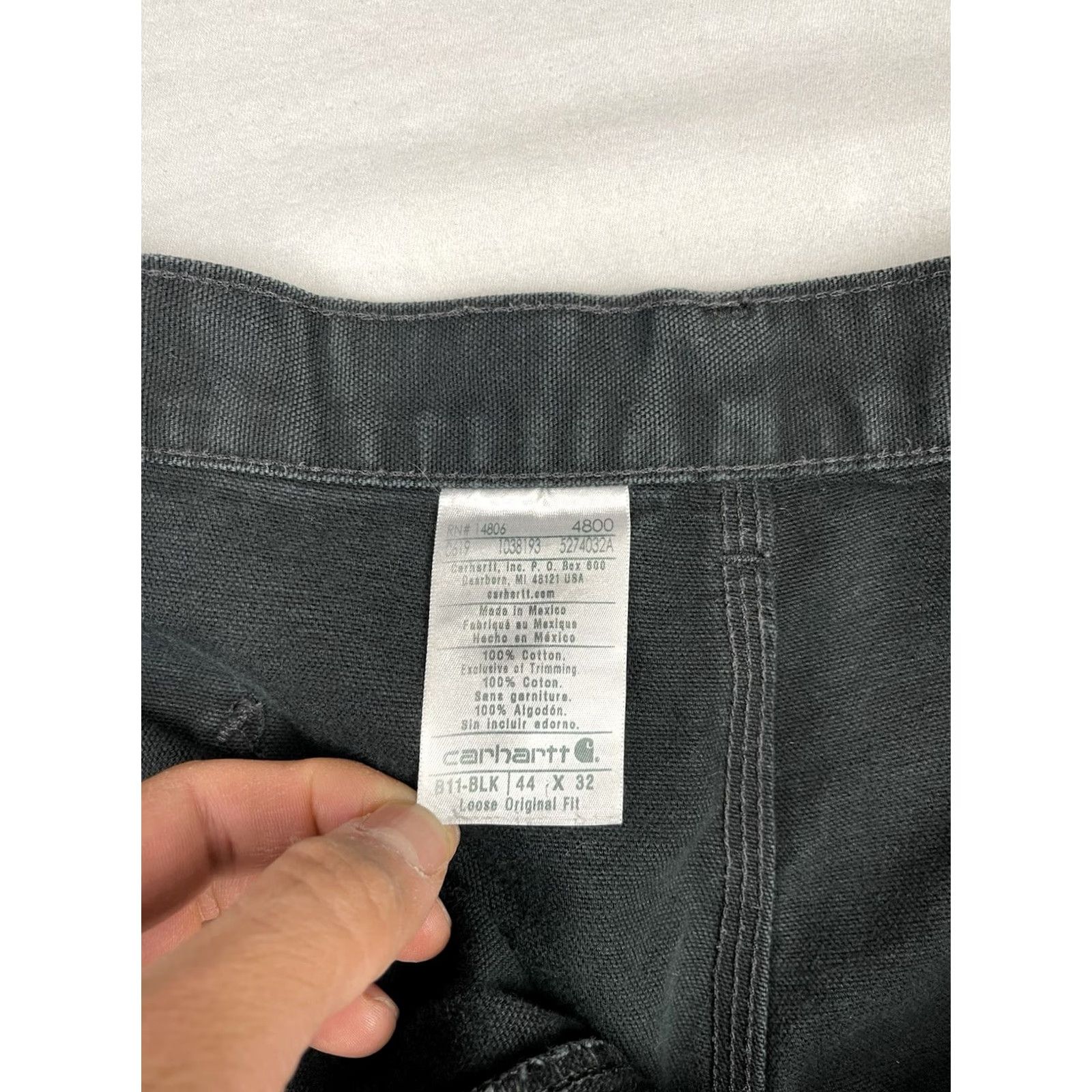 Carhartt Carhartt Pants Mens 44x32 Black Carpenter Relaxed Original Fit 5-Pocket Workwear Size 40 in Waist Inseam 31 in USA Logo Size US 44 / EU 60 - 7 Thumbnail