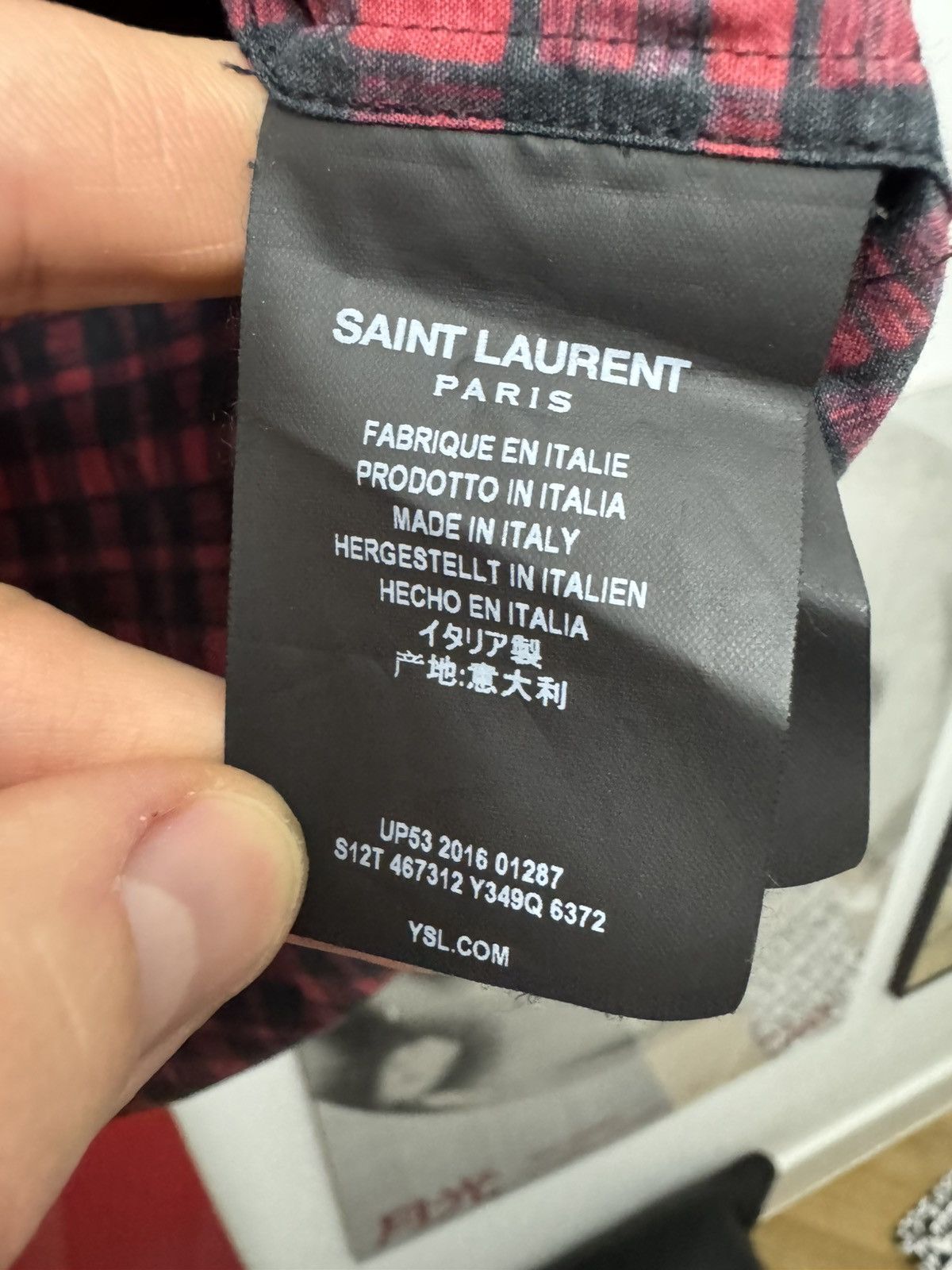 Hedi Slimane × Saint Laurent Paris FW16 Hedi Slimane Saint Laurent Plaid Button Up Shirt Rare Size US L / EU 52-54 / 3 - 5 Thumbnail