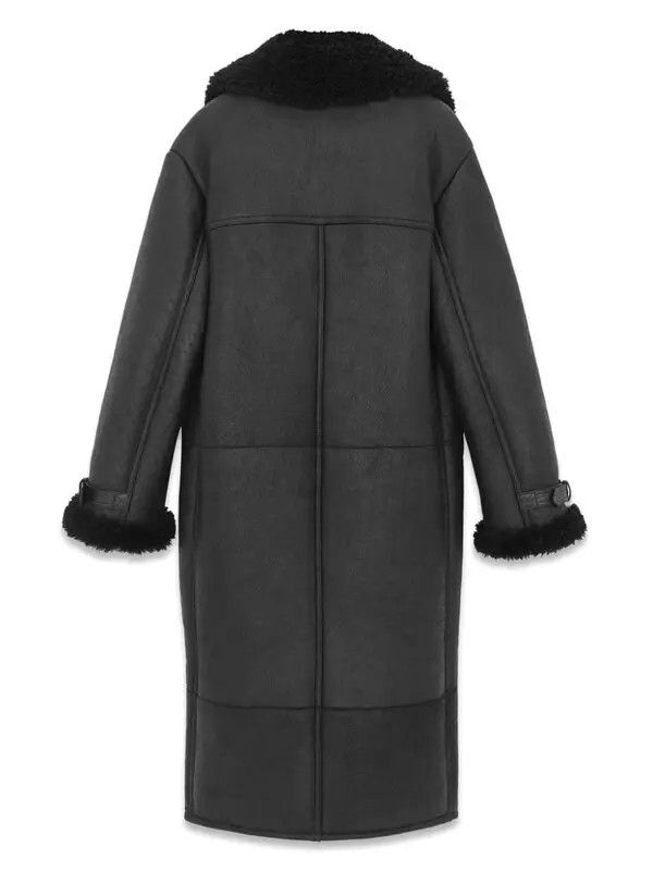 Saint Laurent Paris o1bcso1str1225 Long Avaiator Jacket in Black Size XS / US 0-2 / IT 36-38 - 2 Thumbnail