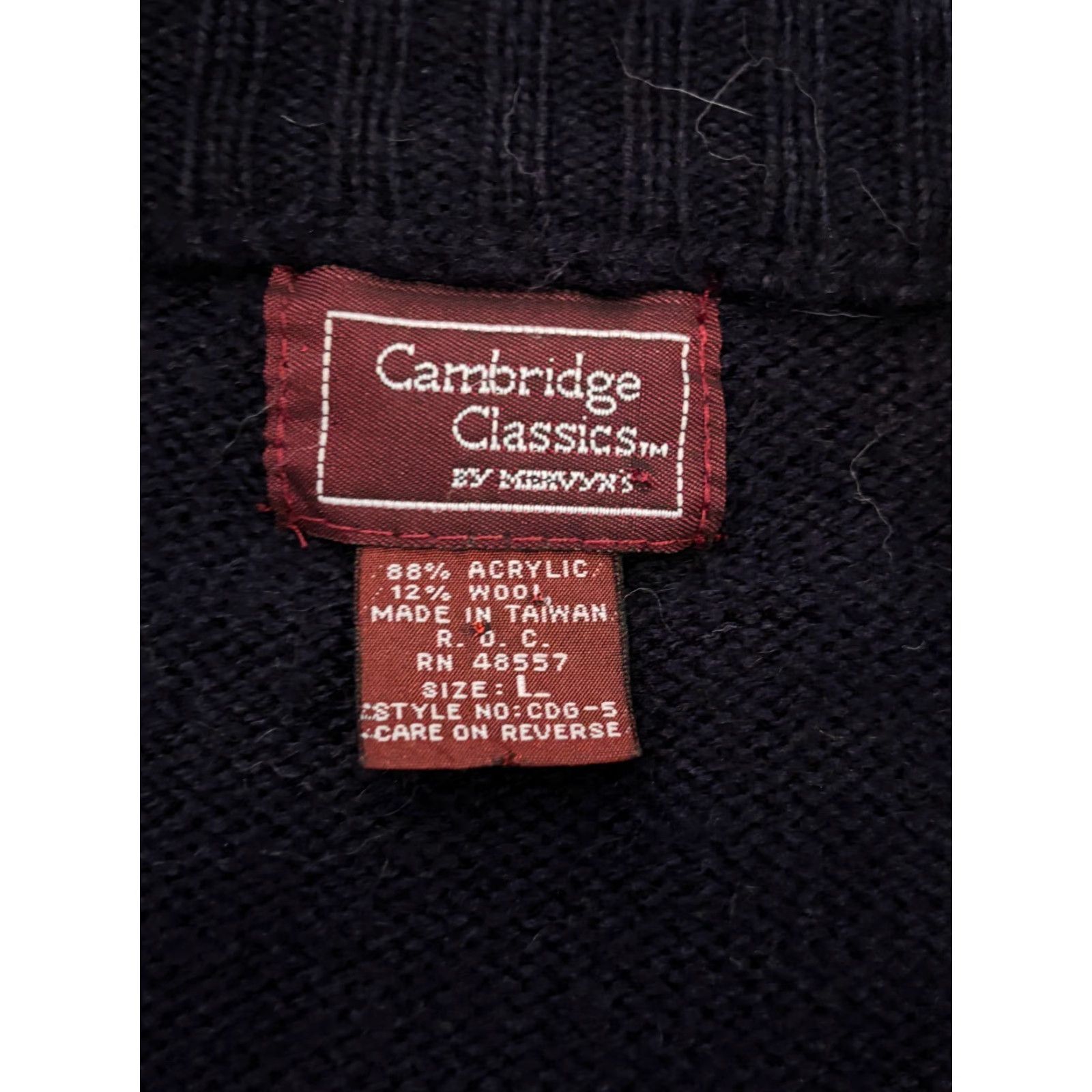 Vintage VINTAGE Cambridge Classics Cardigan Sweater Mens Large Blue Acrylic Wool by Mervyns Size US L / EU 52-54 / 3 - 2 Thumbnail