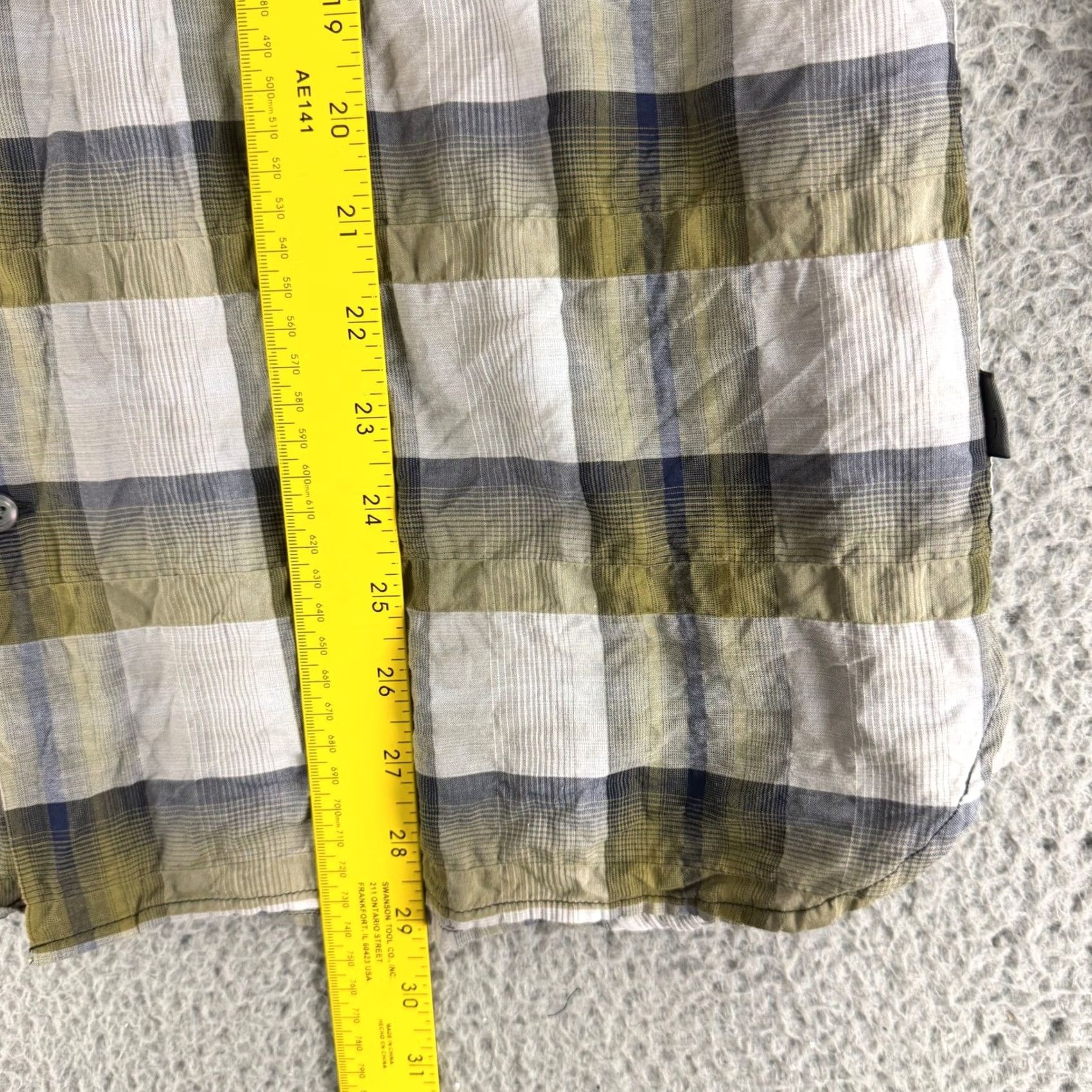 John Varvatos John Varvatos Button Down Shirt Men Large Green Plaid Long Sleeve Cotton Casual Size US L / EU 52-54 / 3 - 6 Thumbnail