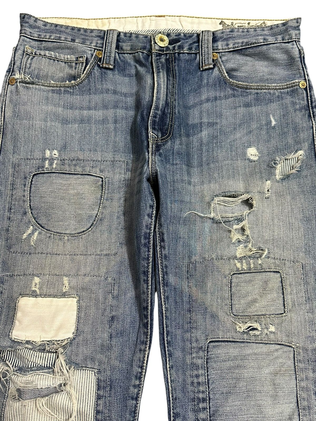 Levi's Vintage 90s Levis Faded Wash Distressed Style Loose Jeans Size US 35 - 3 Thumbnail