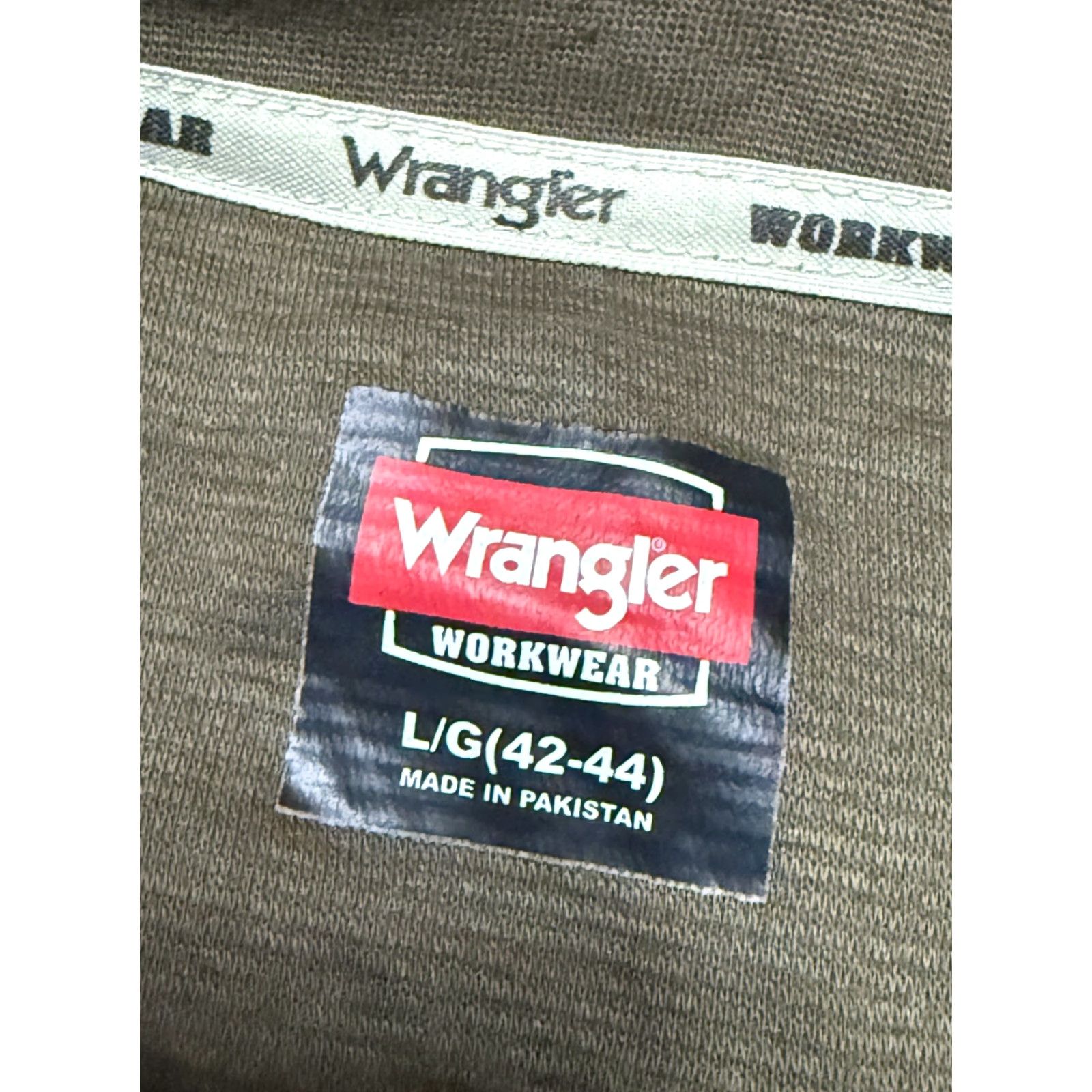 Wrangler Wrangler Shirt Men's Large Green Long Sleeve 1/4 Buttons Workwear Polo Casual MENS Regular Size US L / EU 52-54 / 3 - 5 Thumbnail