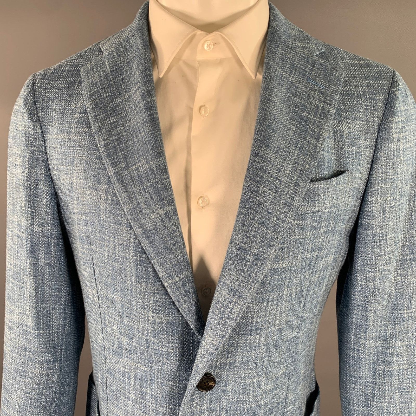 MAURIZIO BALDASSARI 40R Blue Heather Cashmere Sport Coat