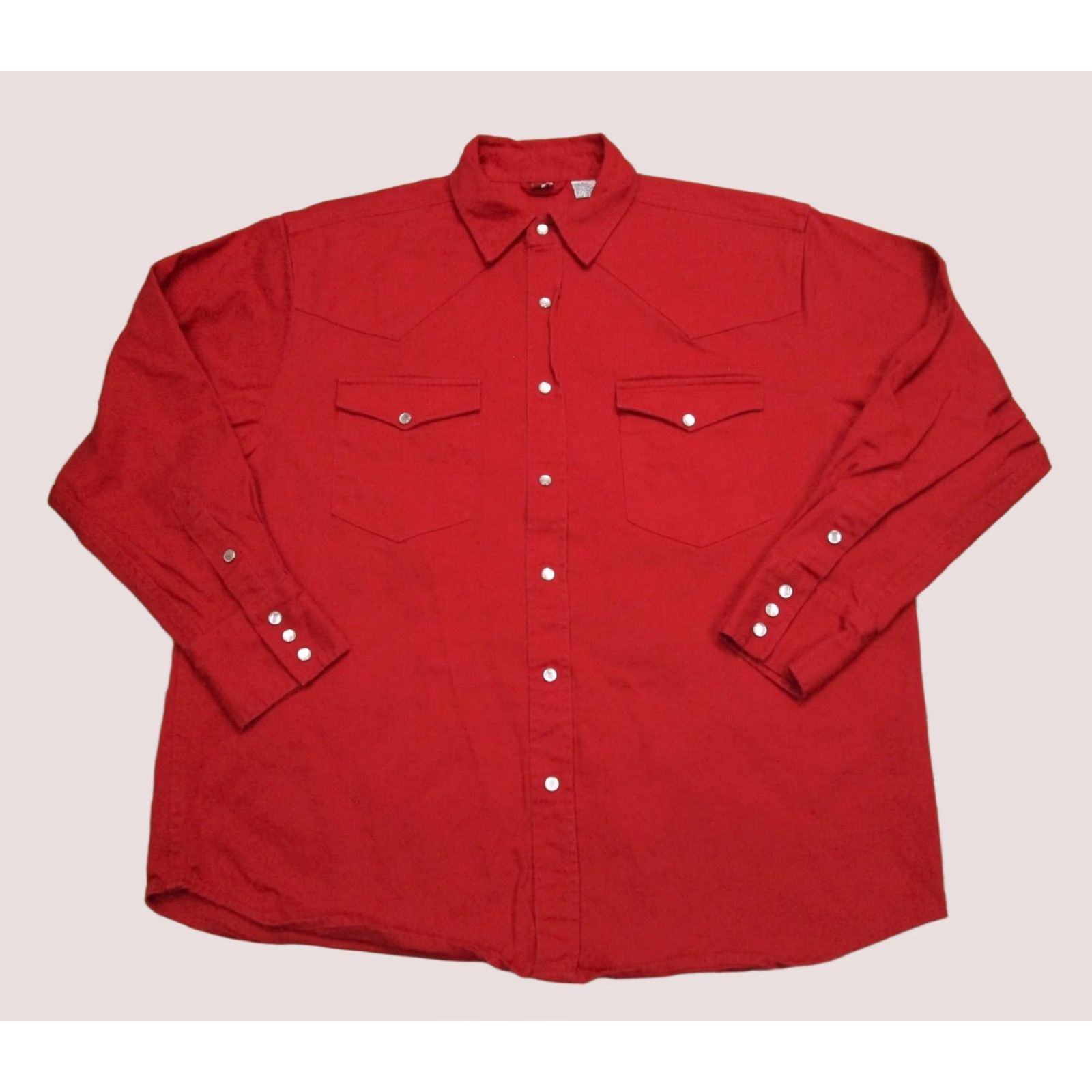 Marlboro Marlboro Shirt Men Large Red Western Pearl Snap Long Sleeve Denim 90s Vintage Shirt Mens Red Pearl Snap Denim 90s Western Marlboro Size US L / EU 52-54 / 3 - 1 Thumbnail
